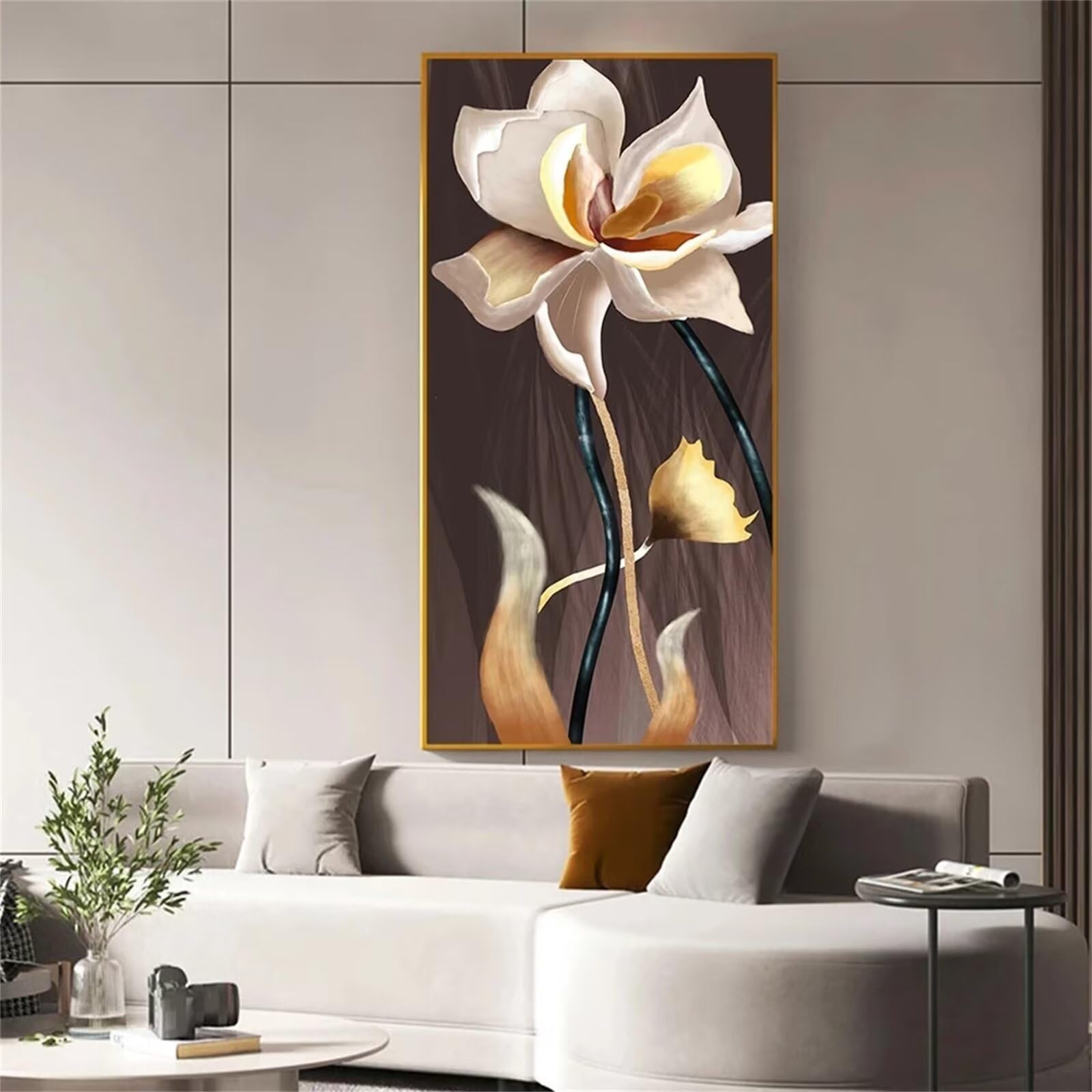 Grand kit diamant painting 5D de qualité supérieure motif lotus doré Noël 50x150cm