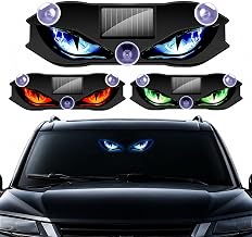 Solar Demon Eye LED Car Window Light, LED Eyes for Car Windshield (Blue) | USB-C Rechargeable Wireless Suction Cup Mount, Cool Car Accessories for SUV Truck Van Rear Window Windshield