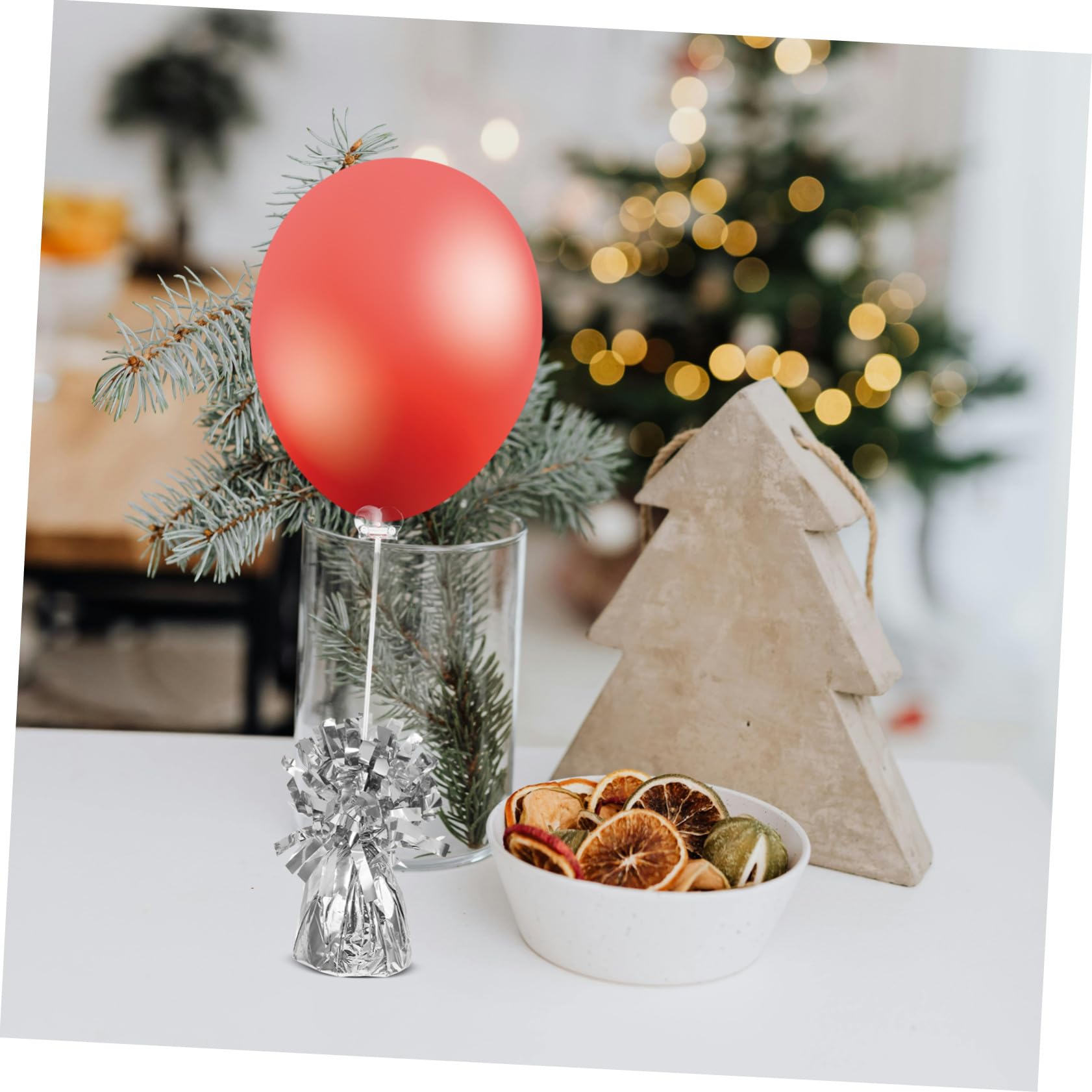 6 Stück Ballongewichte in Silber für Hochzeiten und Partys | Pvc mit Zement, Leicht zu Verwenden, Dekorativer Akzent für Themenfeiern und Geburtstage