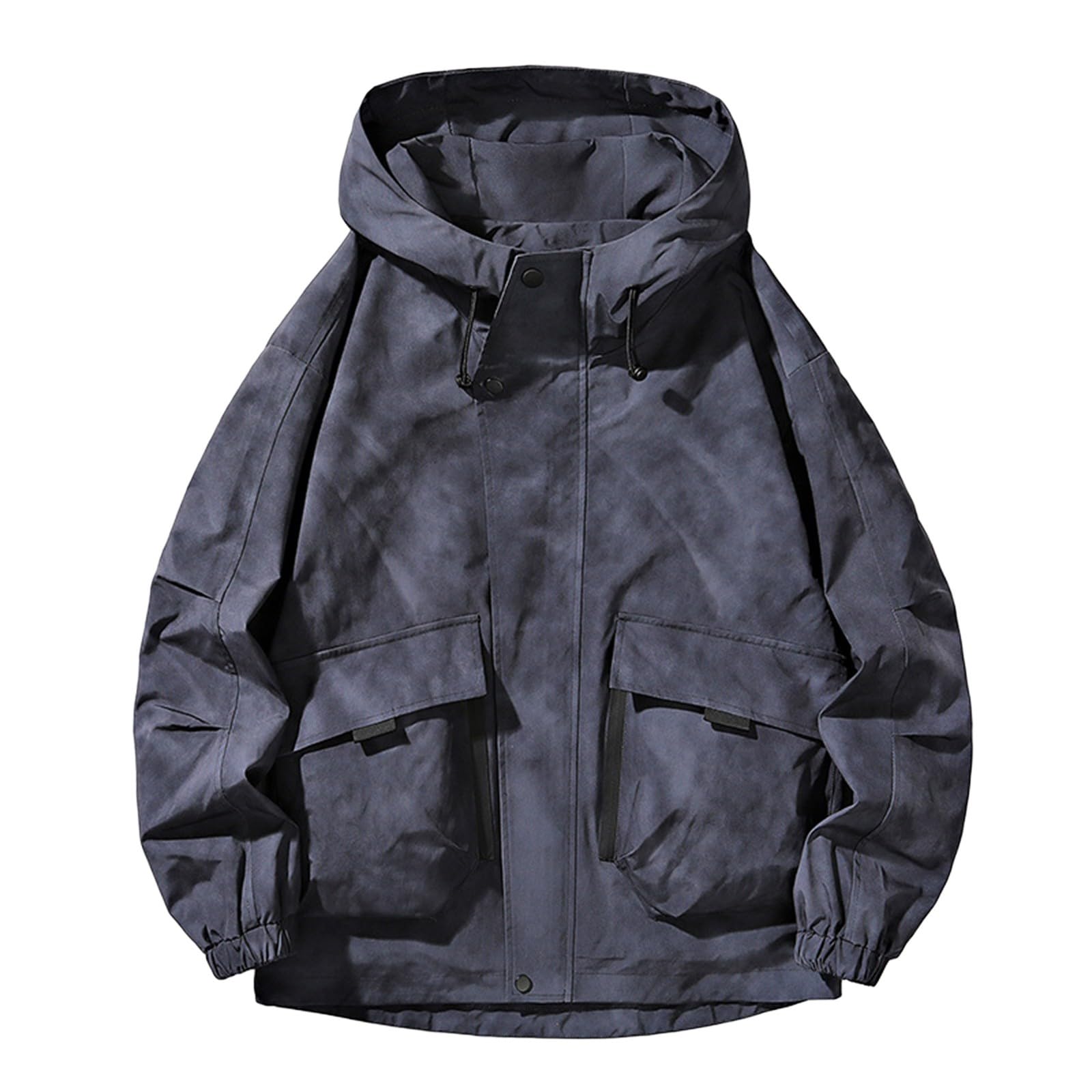 Giacca a vento da uomo, con cappuccio, giacca a vento con tasca | Giacca autunnale con chiusura lampo, giacca invernale, comoda giacca per attività all'aperto, in softshell