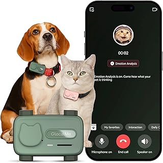 GlocalMe PetPhone GPS Tracker Hund, AI-Gesundheitsmonitor & Aktivitätstracking, Weltweite Live-Ortung & 6 Ortungstechnologien, Weglaufalarm, GPS Tracker Katze (Grün-30 Tage ABO)