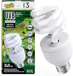 Lâmpada UVB para répteis, lâmpada UVB5.0 de 13 W, lâmpada de réptil UVA UVB para leopardo, lagartixa com crista, tartaruga, camaleão, lâmpadas UVB para répteis da selva