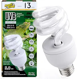 Lâmpada UVB para répteis, lâmpada UVB5.0 de 13 W, lâmpada de réptil UVA UVB para leopardo, lagartixa com crista, tartaruga, camaleão, lâmpadas UVB para répteis da selva