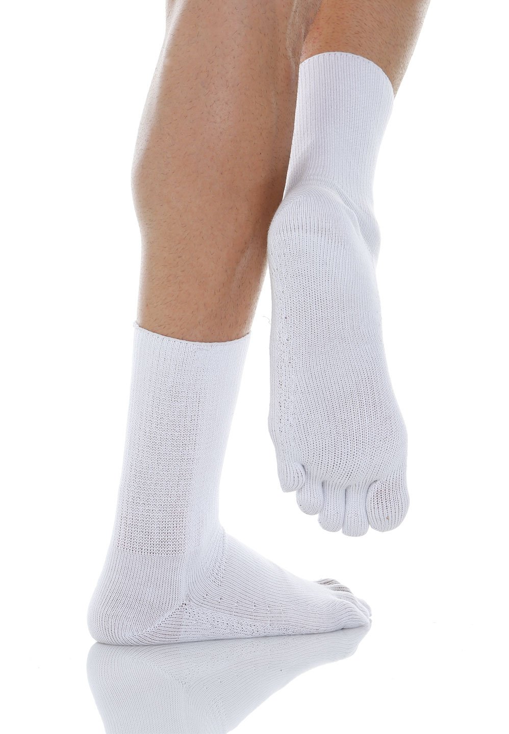 Relaxsan 650C Calcetines con Dedos Hombre Mujer, Sin Elástico, Sin Compresión, Pie Diabético, Algodón y Plata