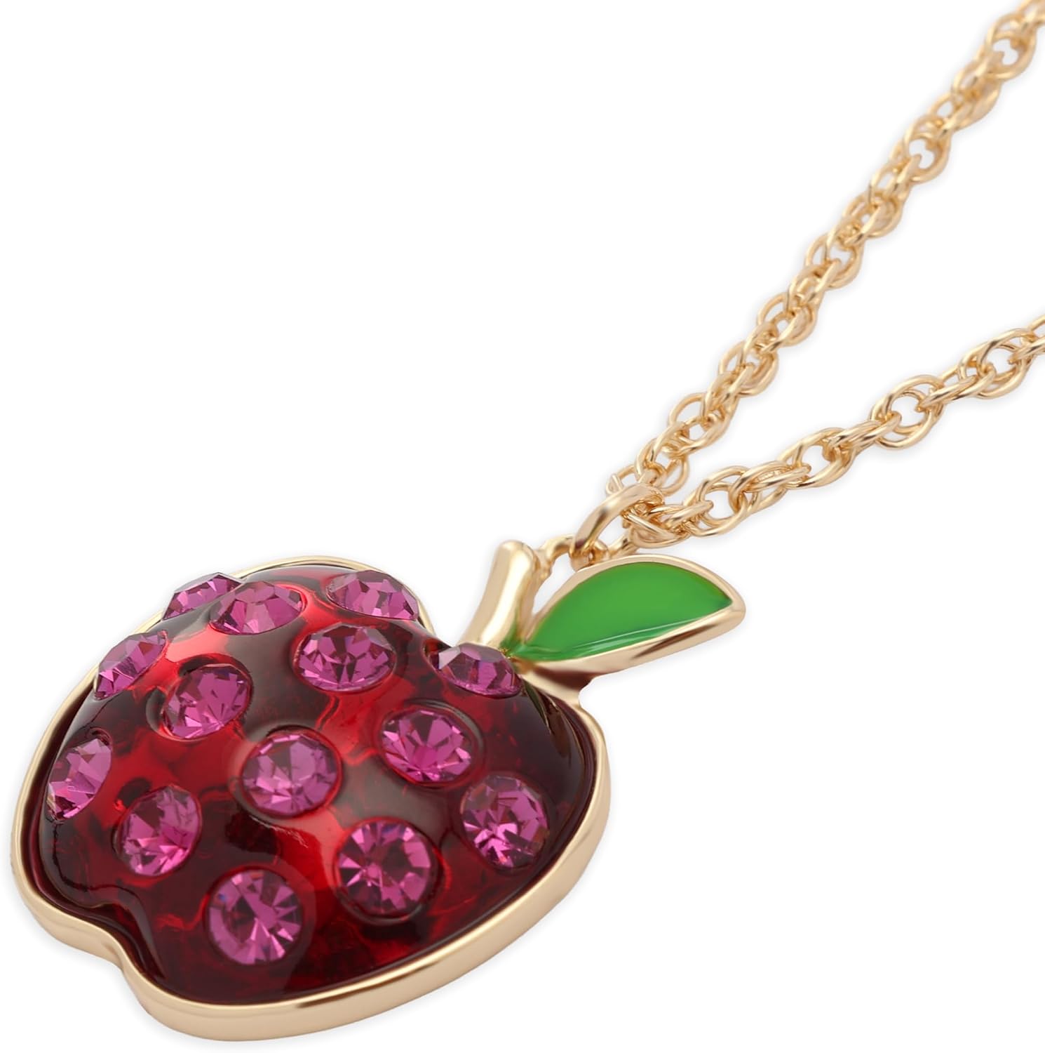 Betsey Johnson Women's Straight A's Apple Pendant Necklace