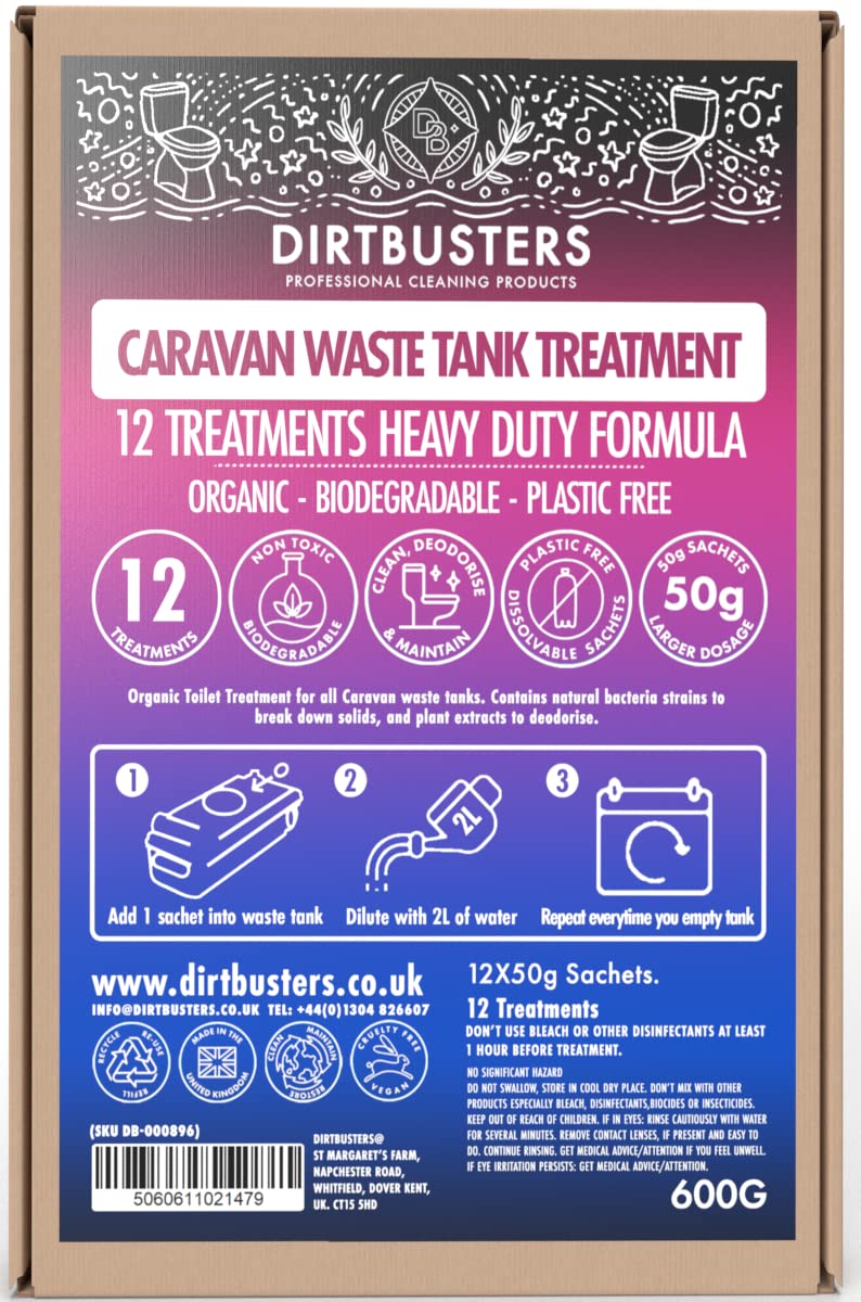 Buy Dirtbusters Caravan Toilet s Waste Tank Sachets, Alternative to Blue Fluid Tank Solution