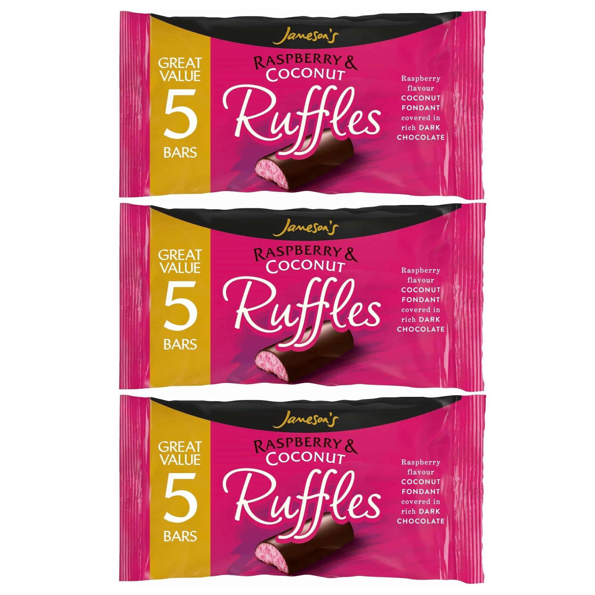 GenericJamesons Raspberry & Coconut Ruffles 26g 5 Bars (Pack of 3)