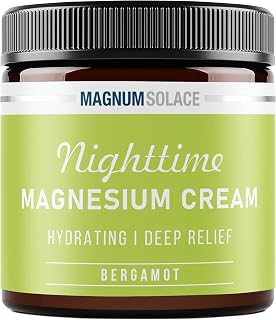 Magnesium Cream – Topical Magnesium Lotion for Nighttime Relief for Leg Cramps, Sleep & Muscle Soreness – Safe for Kids (Bergamot)