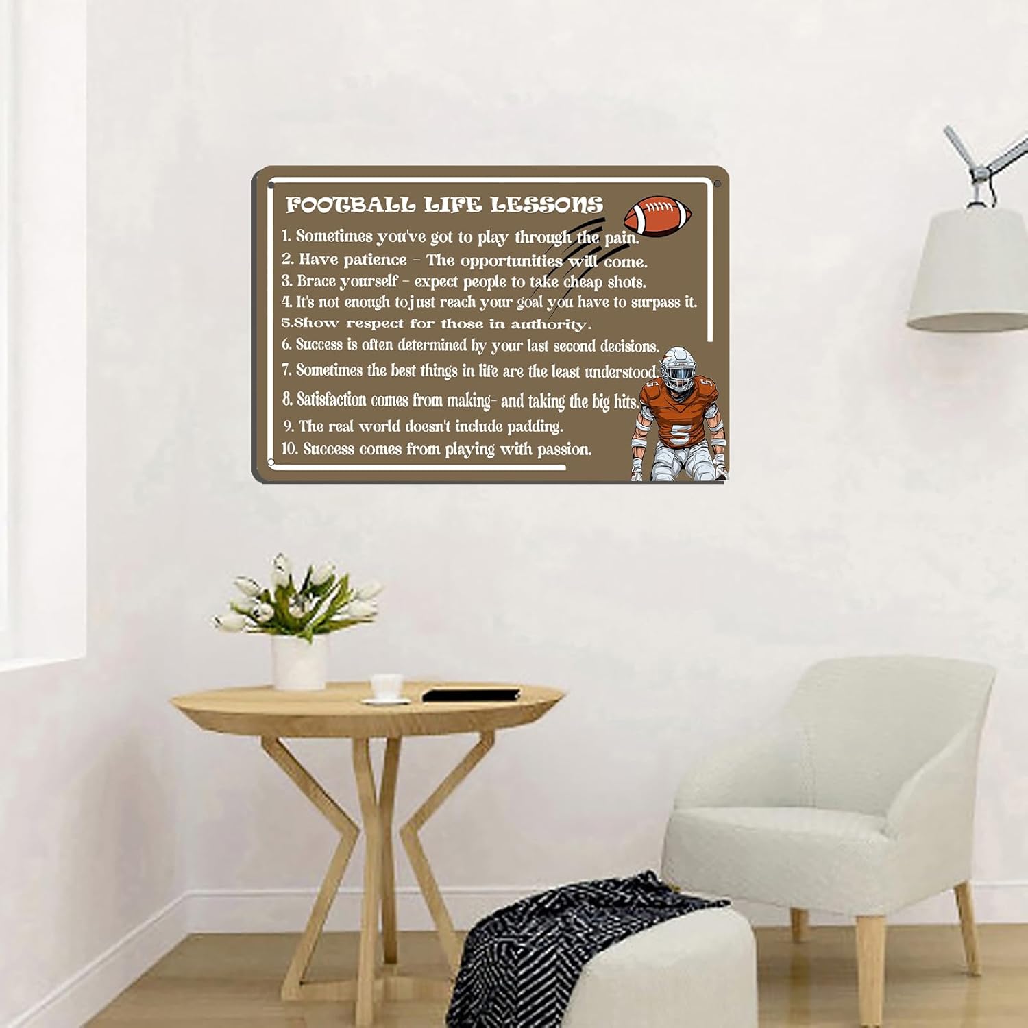 Football Life Lessons Metal Sign Vintage Retro Beer Bar Pub Home Poster Cafe Wall Art Decor 8x12 Inch - Image 7