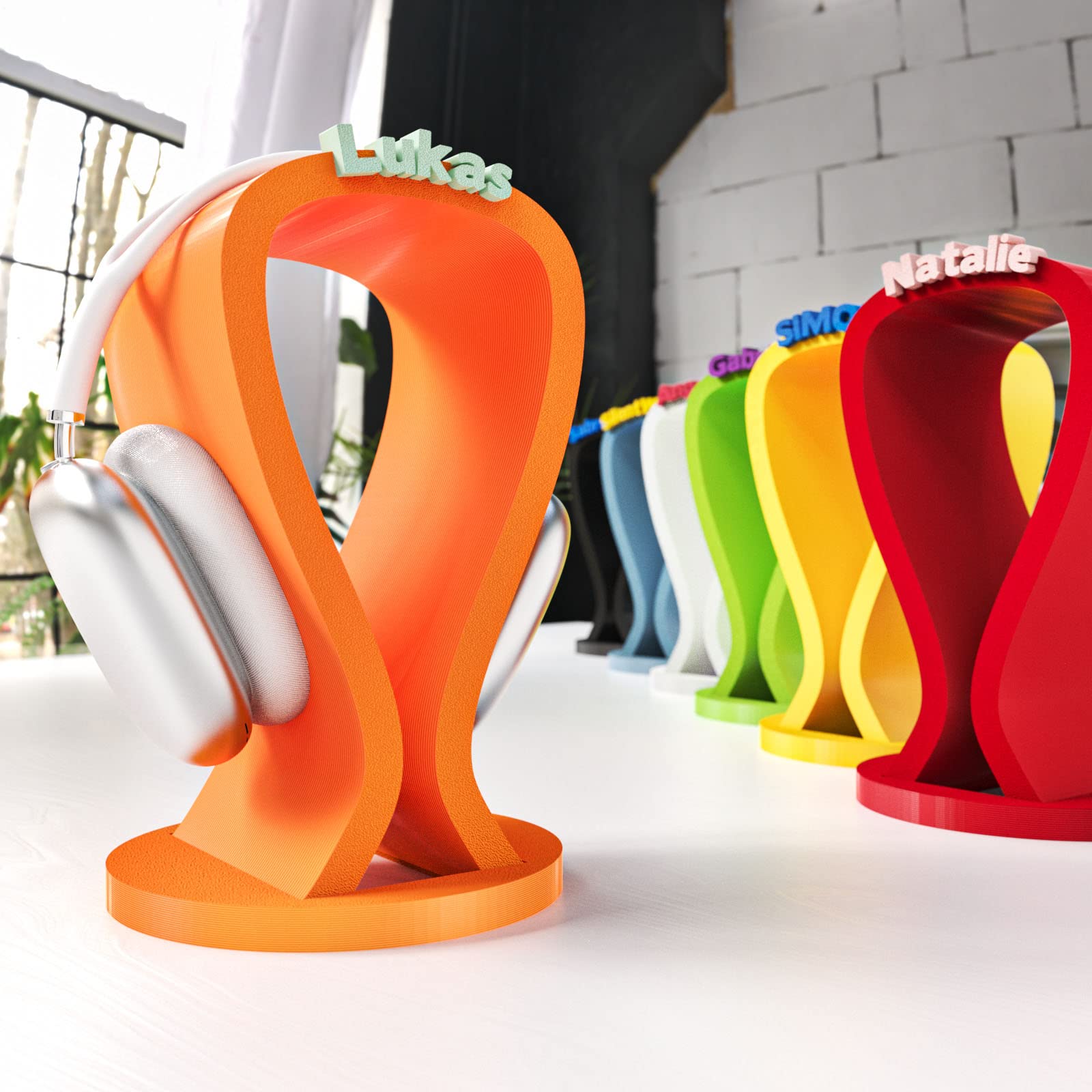 Supporto per cuffie con testo desiderato | Personalizzato | Supporto per cuffie over-ear | Accessori da gioco e PC, idea regalo per gli appassionati di giocatori e tecnologia