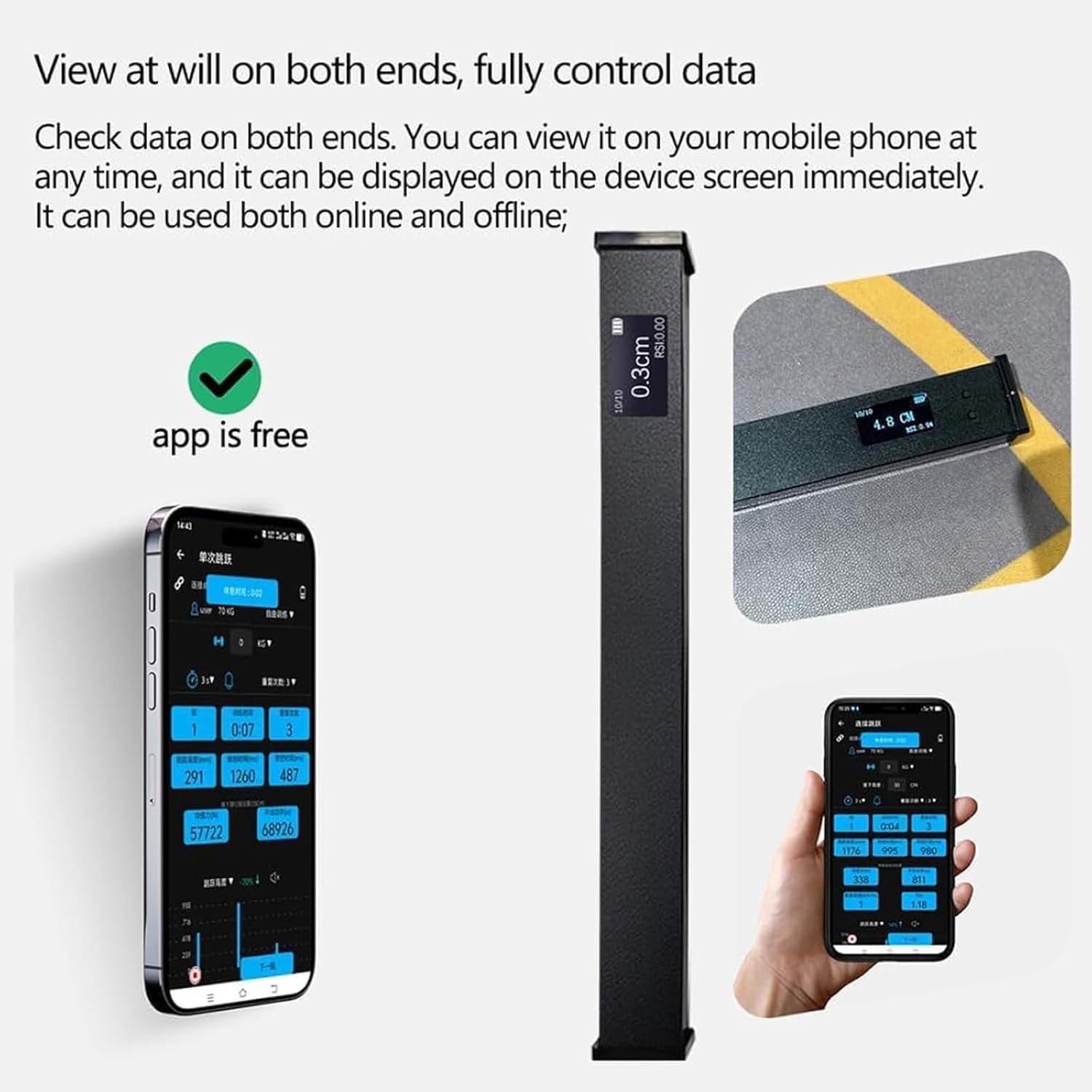 Probador de salto vertical: dispositivo de medición de salto para evaluación de fitness, seguimiento en tiempo real, herramienta de entrenamiento fácil de usar para mejorar el rendimiento y los