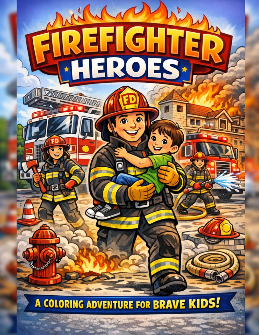 FireFighter Heroes: A Coloring Adventure for Brave Kids