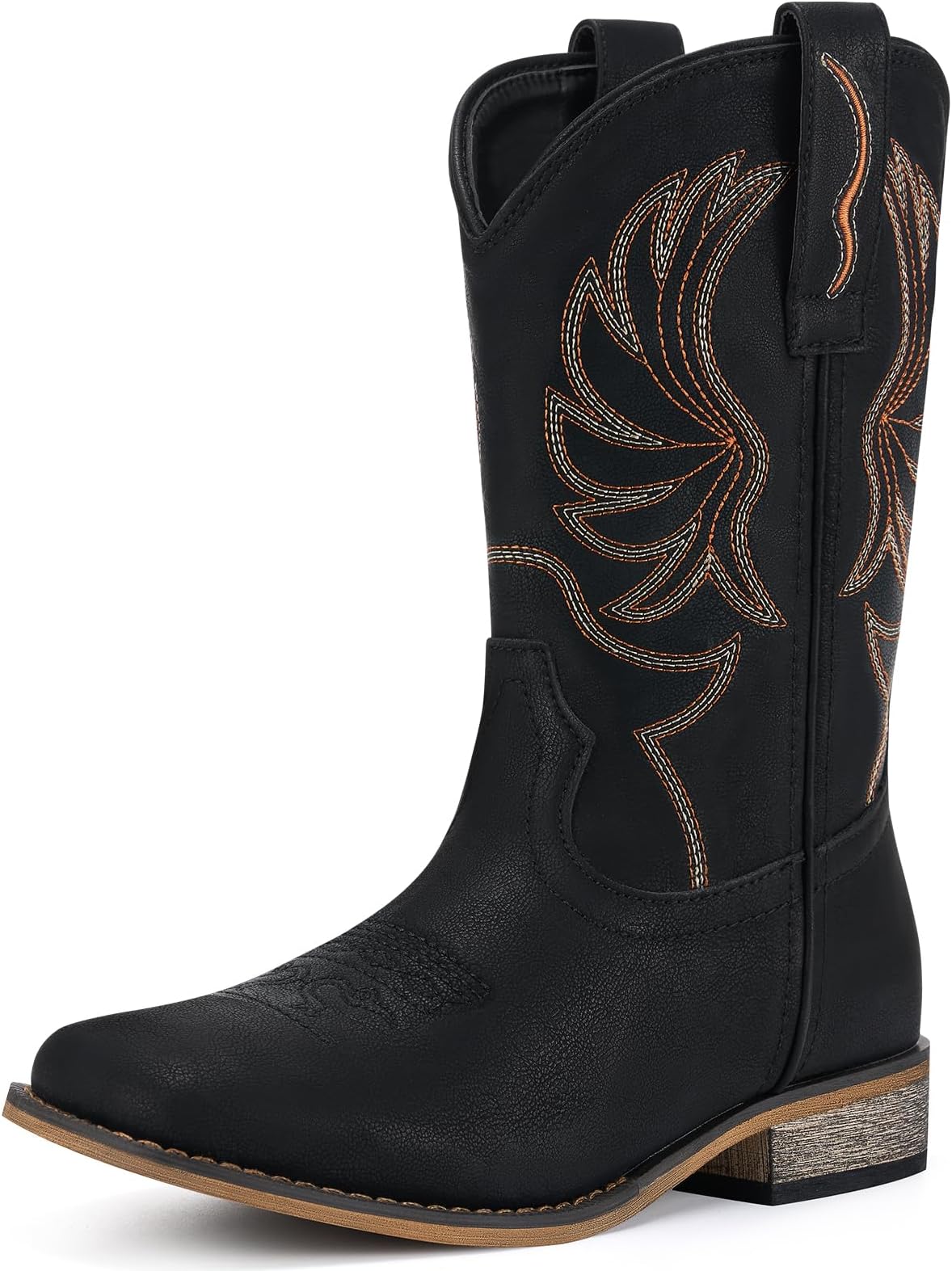 RolldaKids Cowboy Boots for Boys Girls Western Square Toe Cowgirl Boots with Walking Heel (Toddler/Little Kid/Big Kid)
