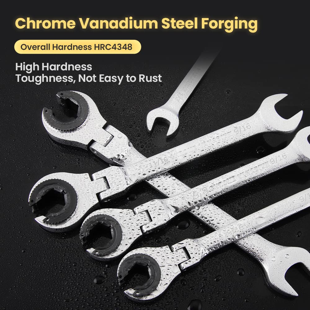 72-Tooth Tubing Ratchet Wrench – SAE Standard Open End Spanner For Plumbing Repair