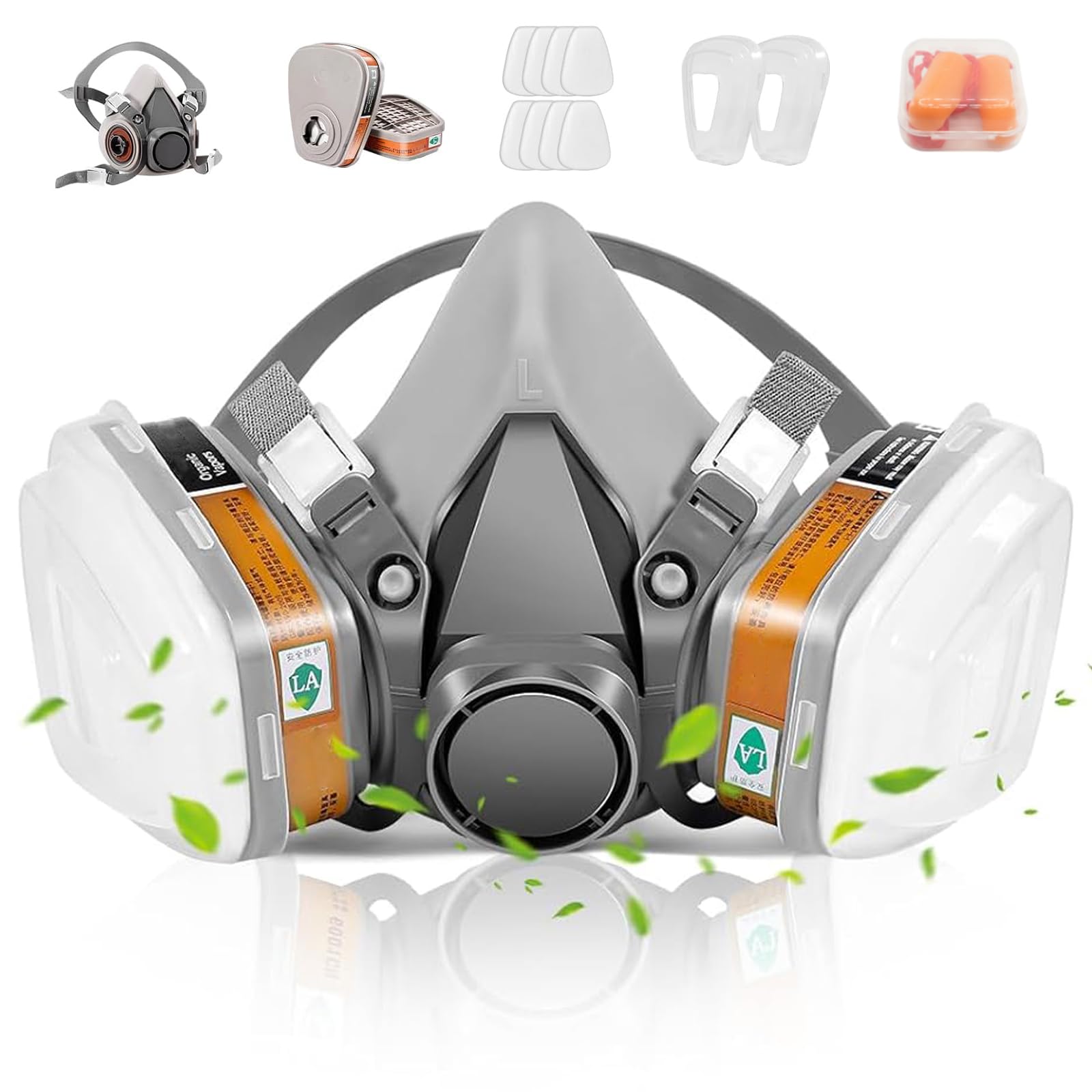 Respirator Mask with Filters set - Reusable Respirator Mask for Chemicals, Painting, Spraying, Epoxy Resin, Dust, DIY etc