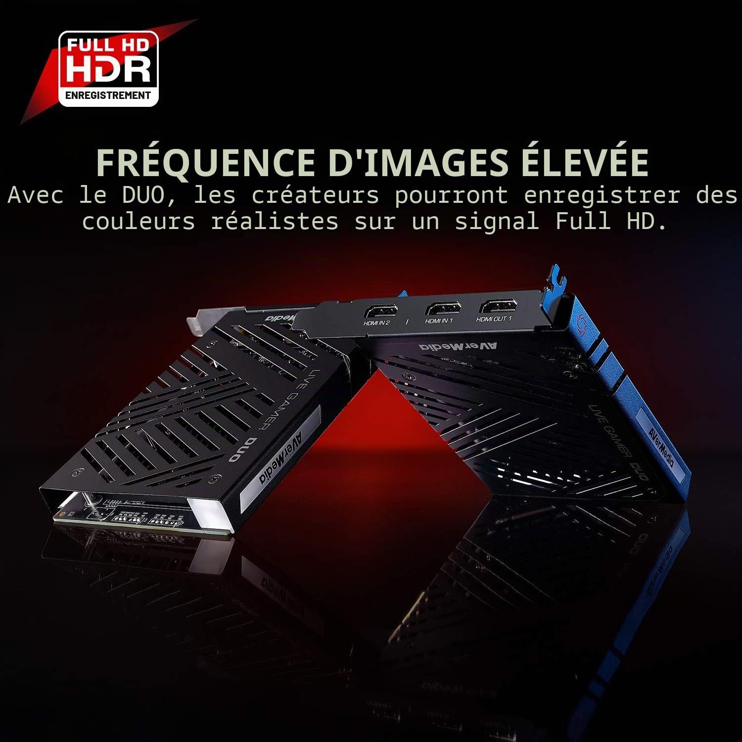 AVerMedia Live Gamer Duo - GC570D, 2 HDMI entrées, carte de capture vidéo 1080p 60fps non compressée, Pass-through 4K, fonctionne avec OBS, Noire