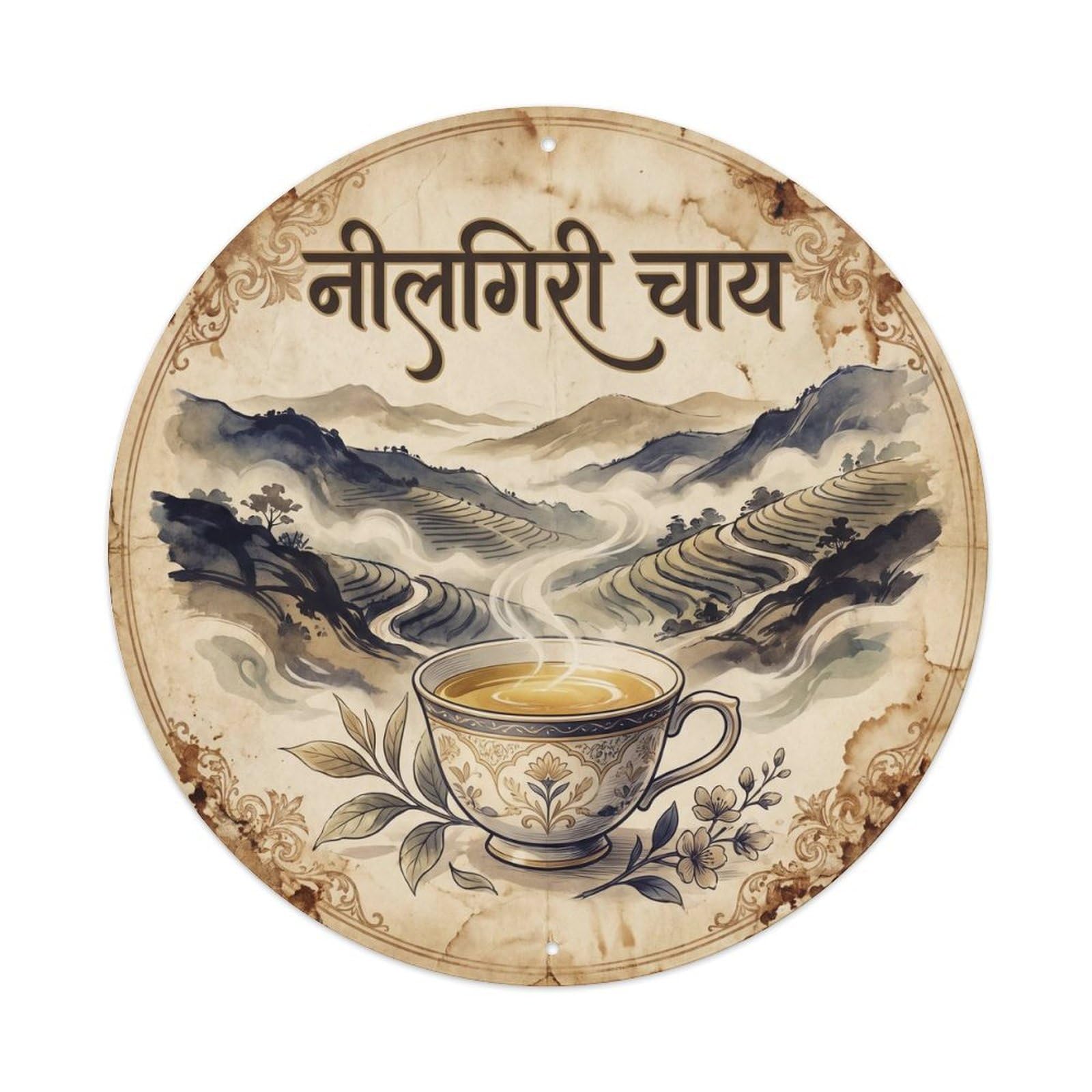 Cuppa Tea Culture India Travel Herbal Infusion Vintage Metal Tin Sign