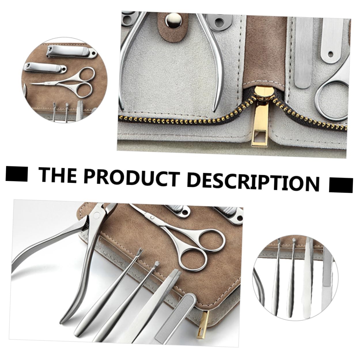 Tronchesino Set 8 Pezzi Professionale Unghie Piedi in Acciaio Inossidabile Custodia in Pelle Pu Pratico e Confortevole per Uso Professionale e Domestico