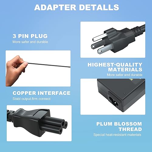 Miniatura 5 de Cable de alimentación adaptador de CA y CC para LG Electronics de 19" 20" 22" 23" 24" 27" 29" 32" 34" UltraWide IPS Curvo LED 4K UHD Monitor