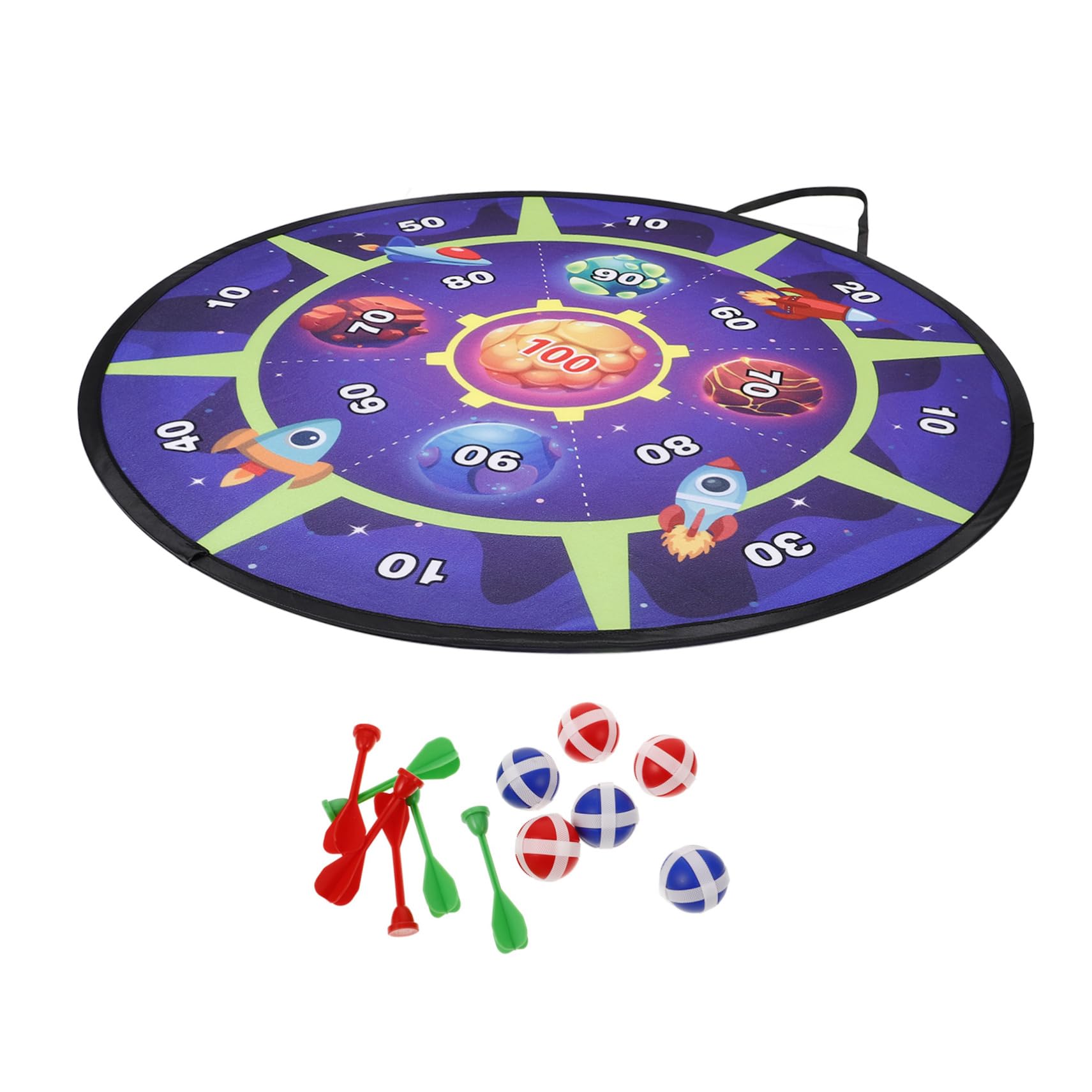 Yardwe Sticky Ball Board Game for Boys and Girls Space Themed Dartboard Set 1-Sided Board and Girls Toys Indoor/Outdoor Play
