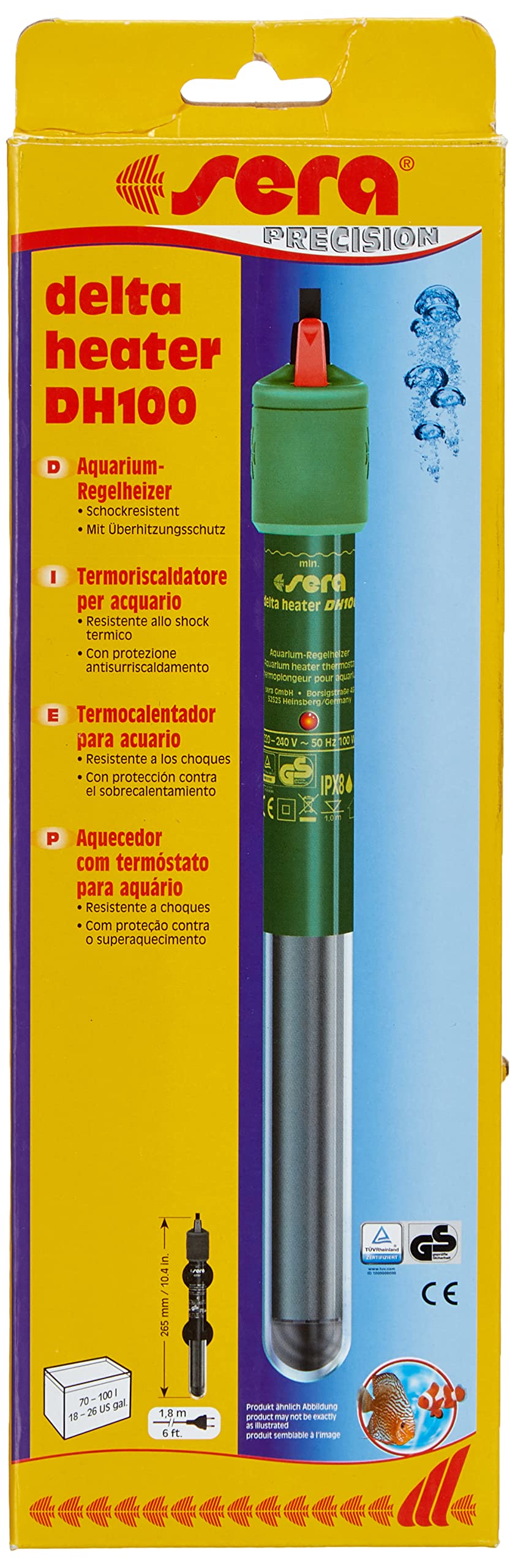 sera Delta Heater - Termocalentador Resistente a los Golpes, con diseño Especialmente Delgado y con protección contra el sobrecalentamiento