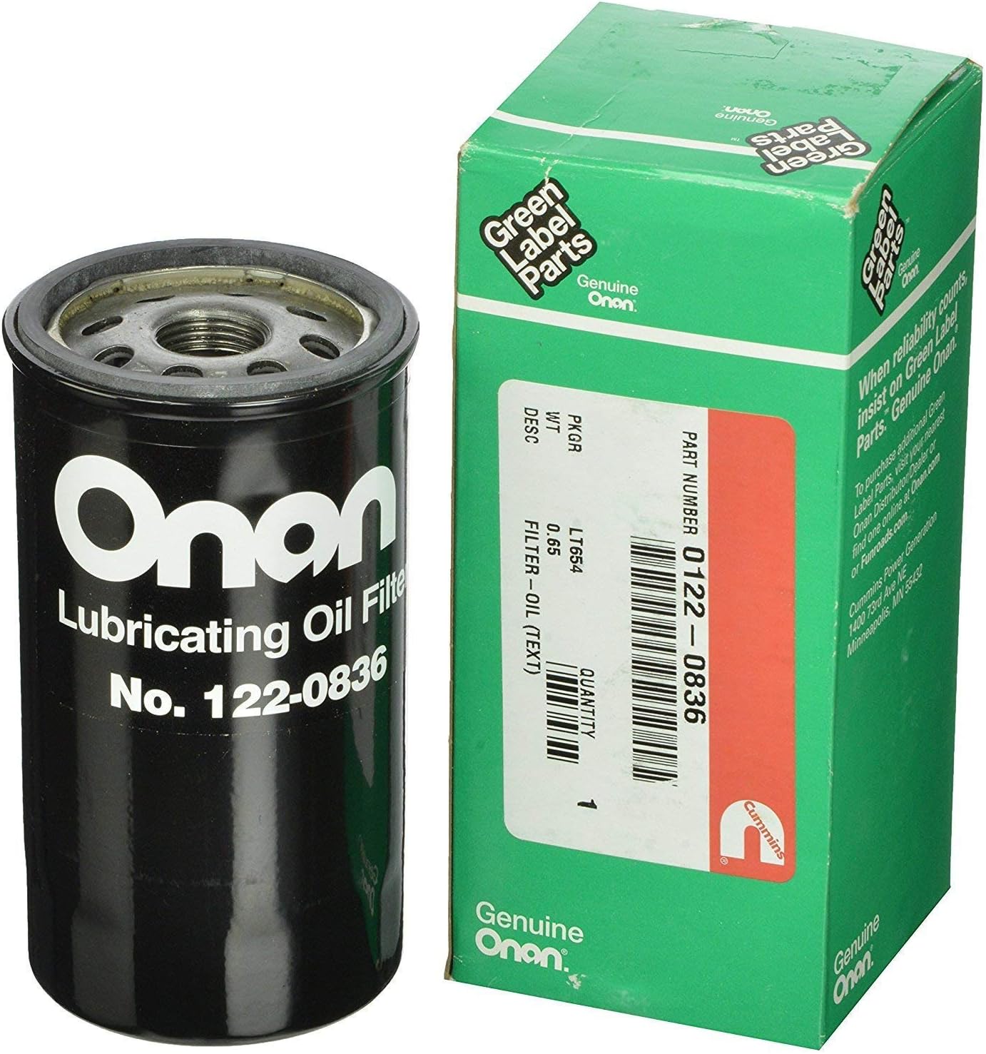 Cummins Onan 122-0836 Oil Filter (Quantity 5)
