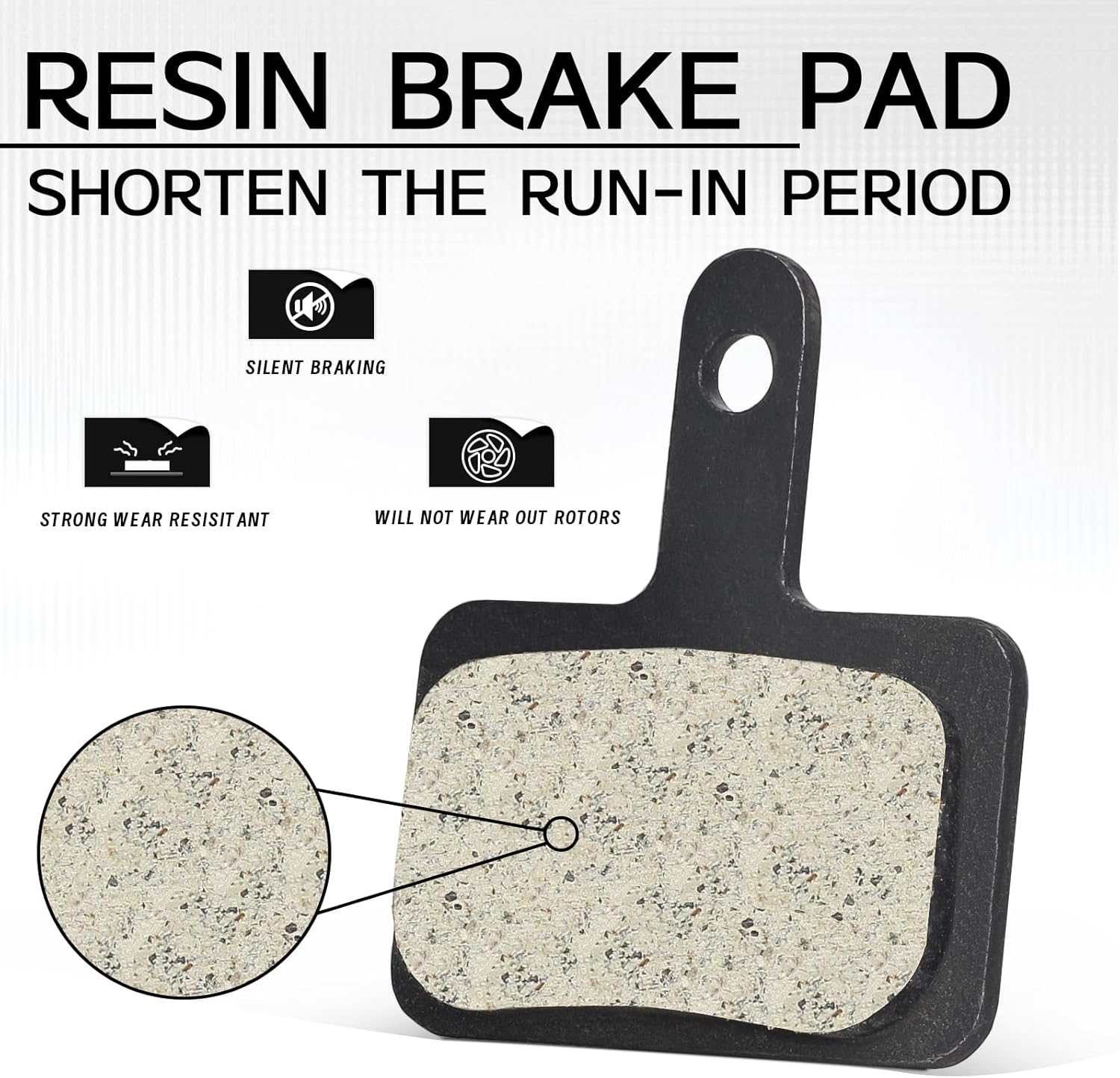 BUCKLOS 2 Pairs Resin Bike Brake Pads for TRP Tektro Shimano Deore Br-M575 M525 M515 T615 T675 M505 M495 and 160mm Bike Centerlock Disc Brake Rotor