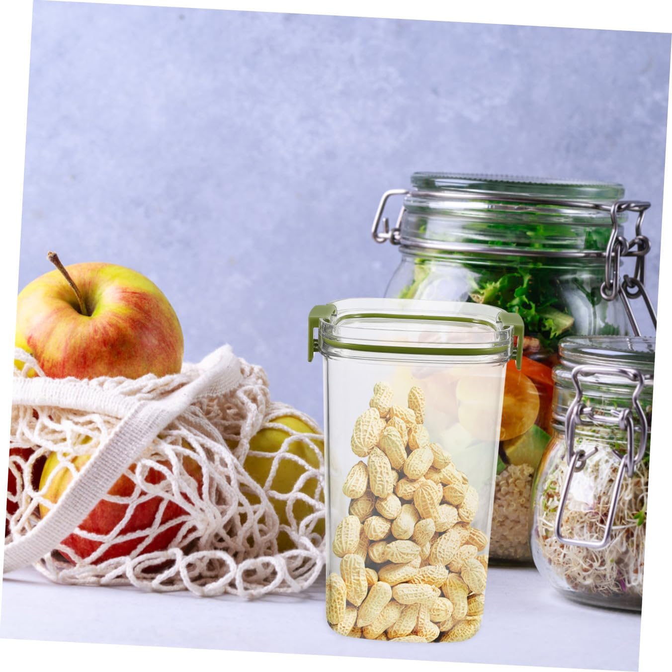 Airtight Food Storage Container 1300ml Sealed Jar with Lid for Kitchen Cereal Beans and Coffee Preservation