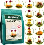 TEARELAE Blooming Tea Flowers, 12pcs Individually Sealed Tea Balls | Hand-Tied Natural Green Tea Leaves & Edible Flowers, Gifts For Tea Lovers, Non-GMO, Medium Caffeine, Leisure Tea Drinks