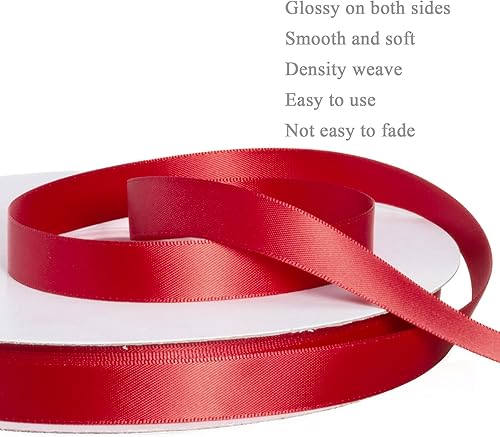 Vista 127 de Cinta de satén de poliéster de doble cara de color sólido, 1 pulgada de ancho, 100 yardas de largo, perfecta para bodas, envoltura de regalos, Oro