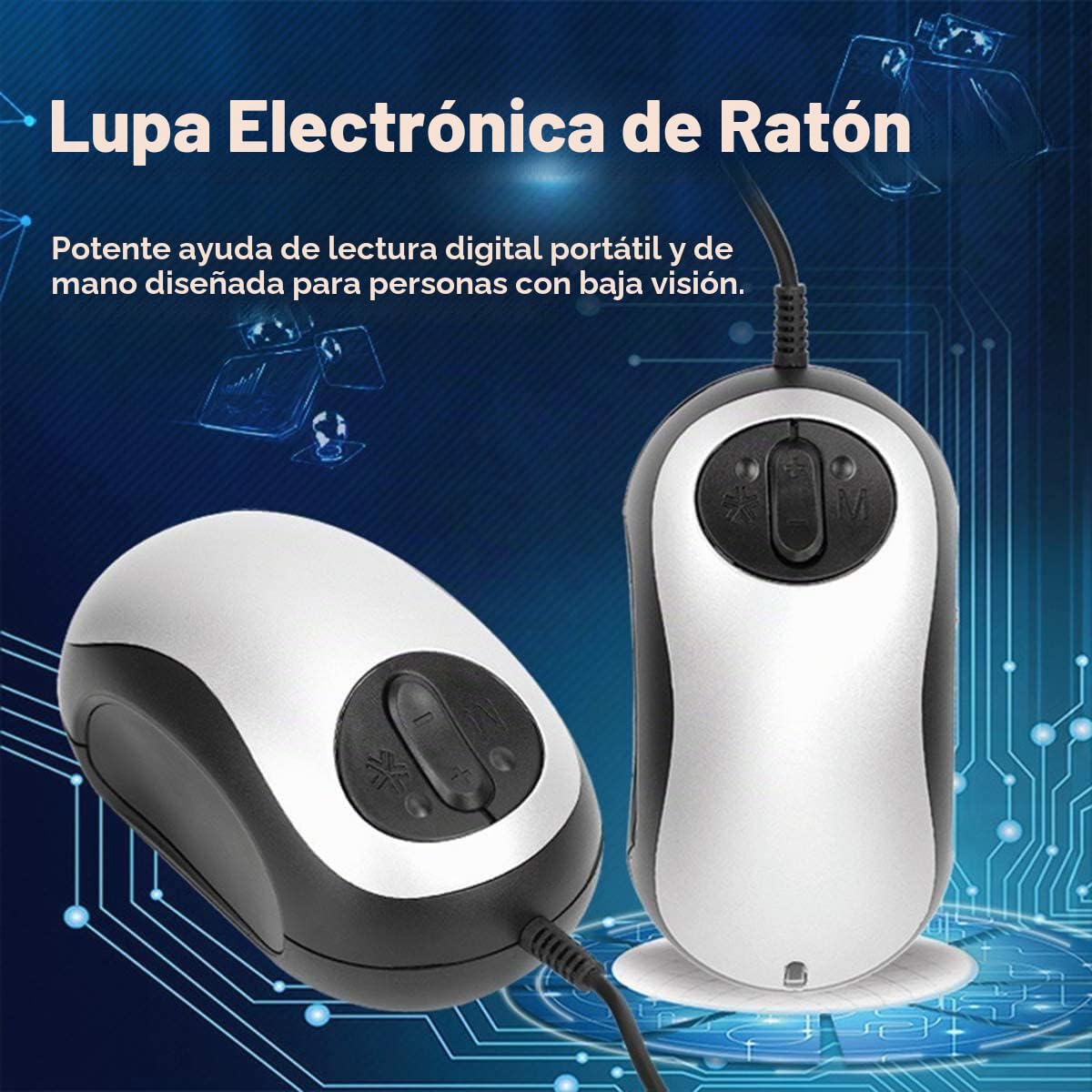 Ayuda electrónica para la Lectura con Baja visión, Lupa Digital portátil con Forma de ratón, 10 Modos Color y congelación d imágenes para Personas con discapacidad Visual, Regalo para Padres
