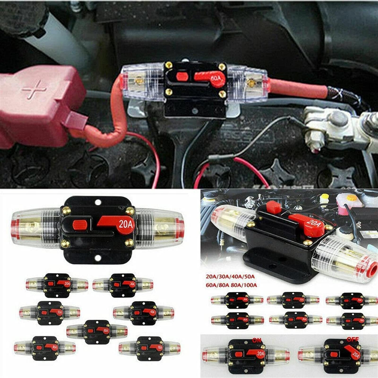 1 szt. DC ciężarówka samochodowa 12V-24V bezpiecznik stereo (100A)