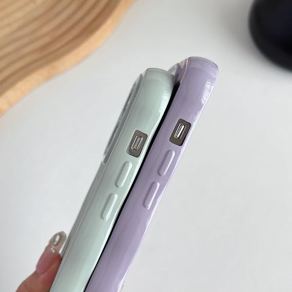 Caseative for iPhone 14 Pro Case, Taro Purple | Water Ripple Pattern Curly Wave Frame Soft