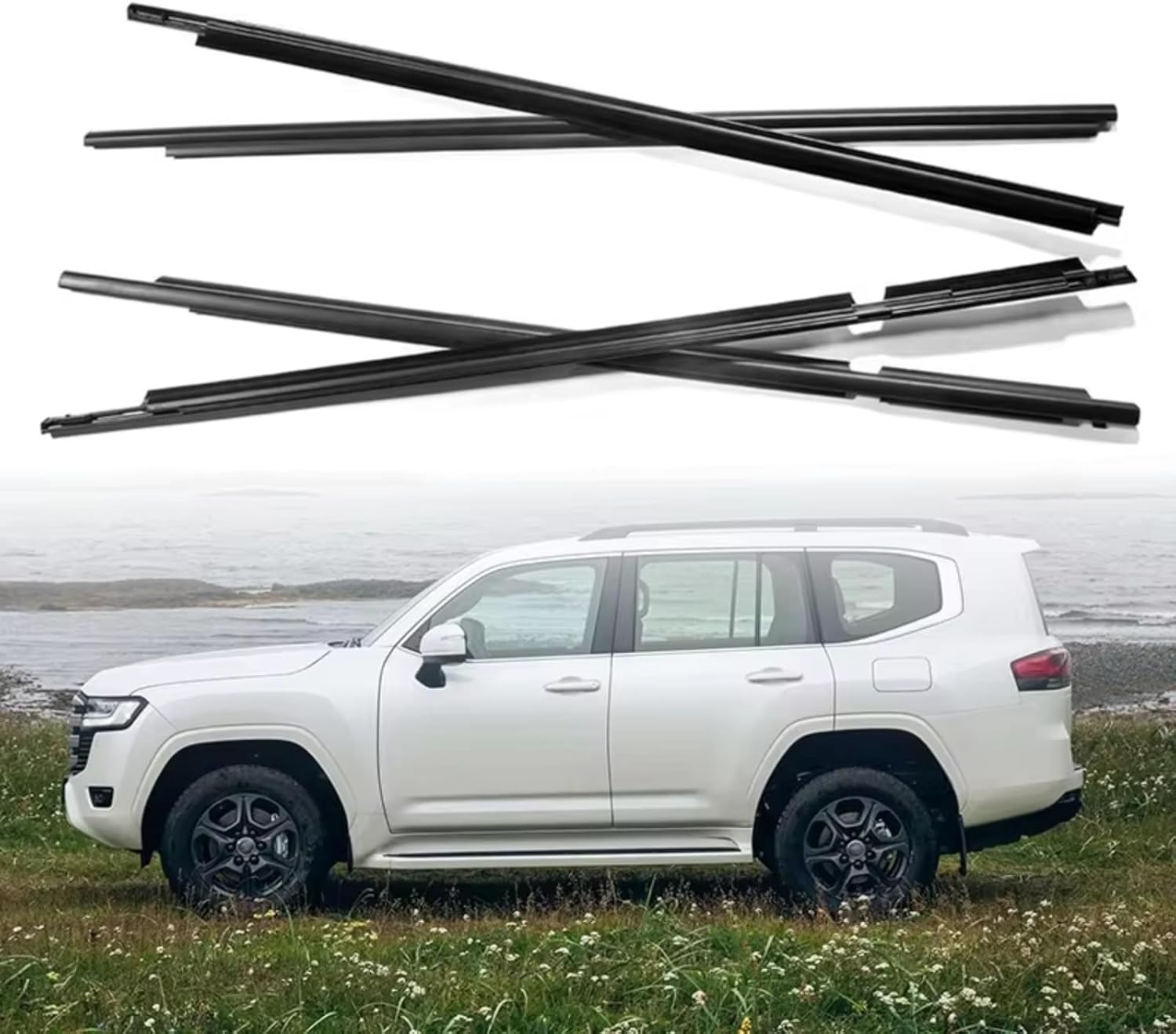 Compatible With For GX470 ウェザーストリップシール シーリングトリム ウィンドウシール 車のドアガラスベル