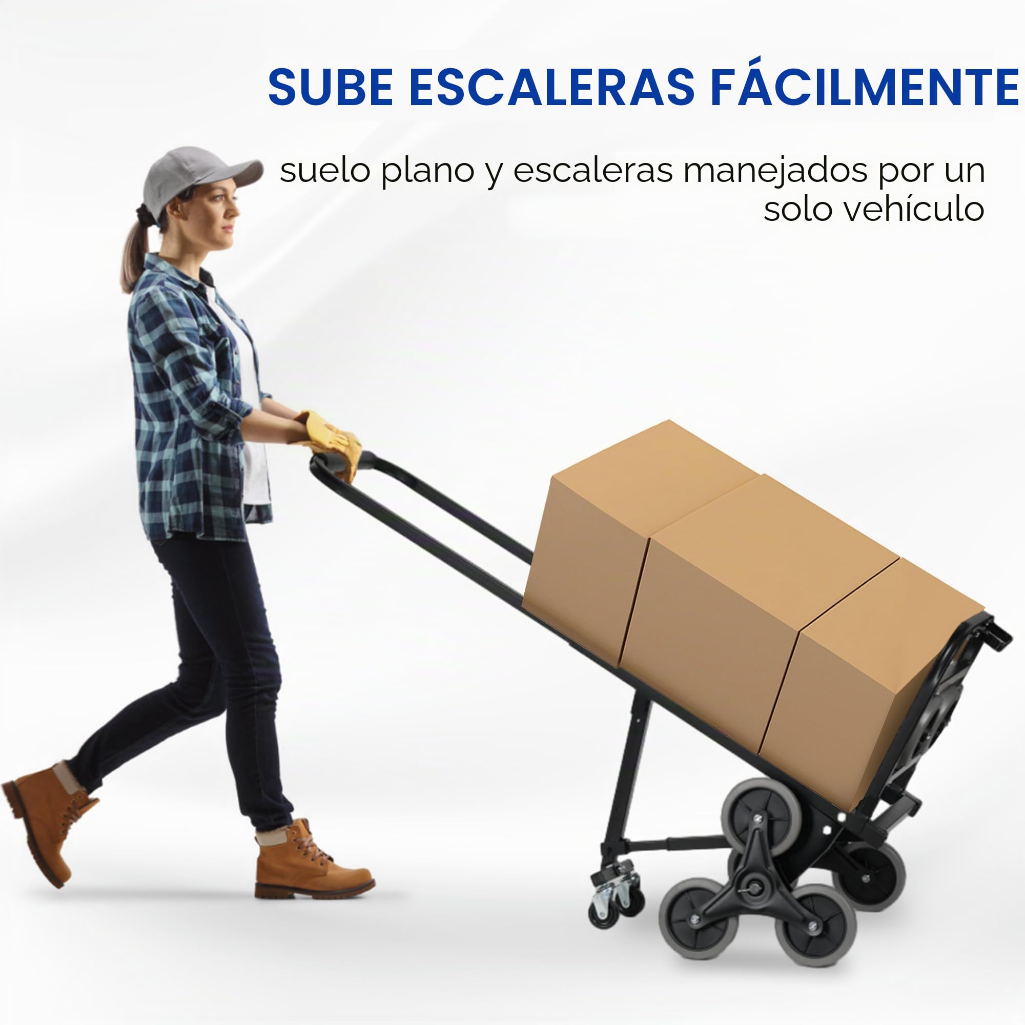 soges Carro de transporte con ruedas para transportar materiales de construcción y productos alimenticios, plegable, capacidad de carga máxima de hasta 150 kg