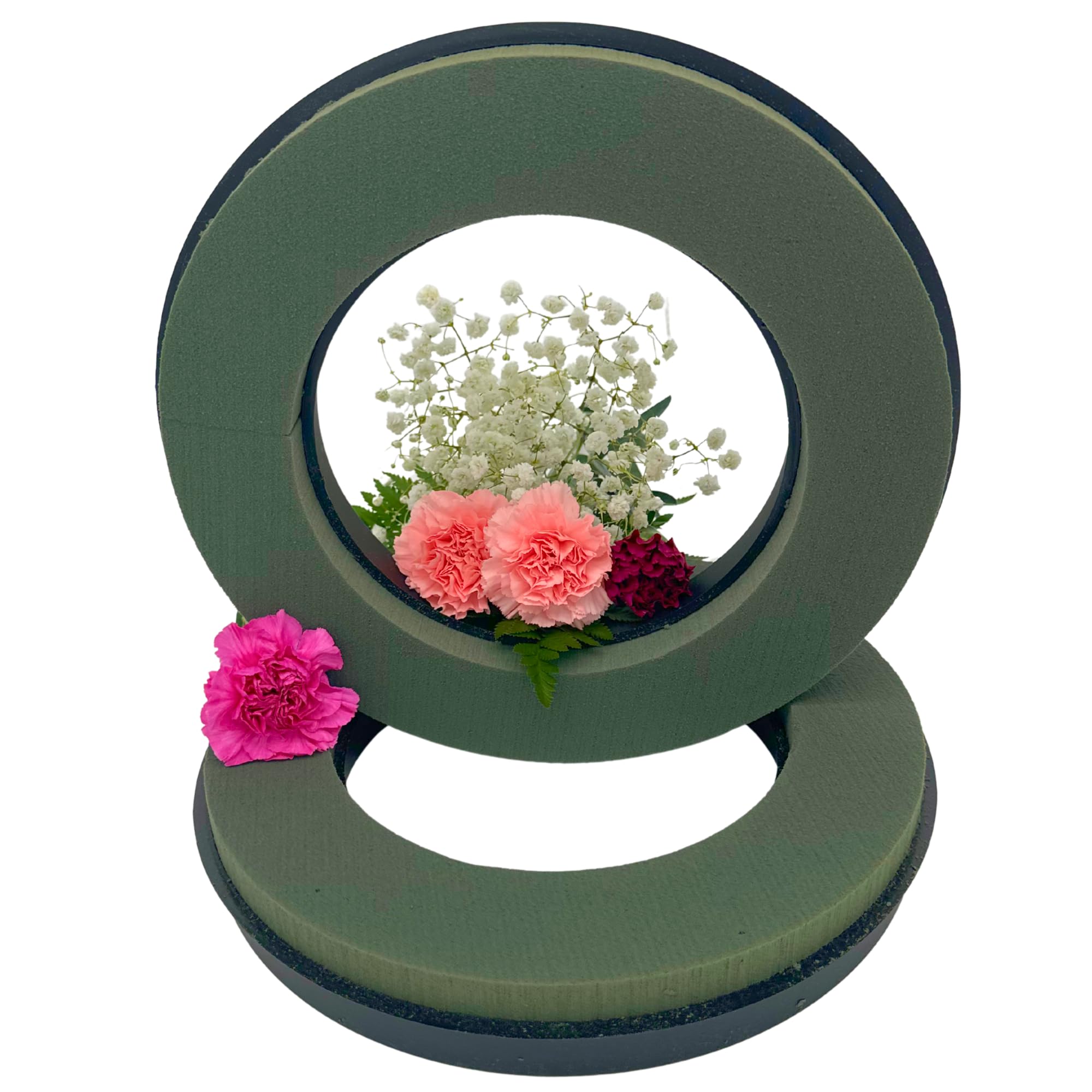 14 Inch Foam Wreath Ring | 2 Pack | Circle Rings with Plastic Backing for Crafting, Floral Designs, and Wreath Making | Professional Florists Choice Rings for Long-Lasting Displays & Arrangements