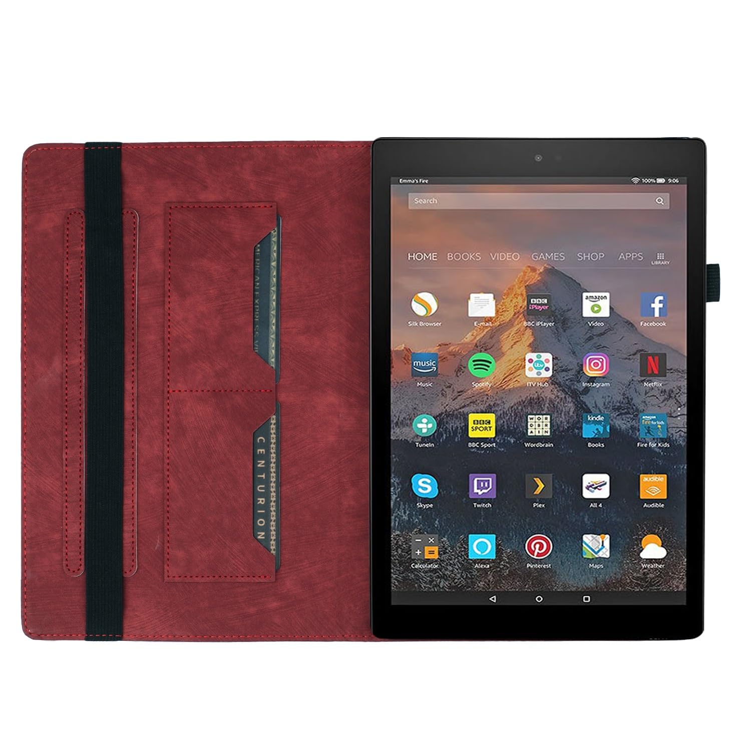 Custodia protettiva per tablet PC compatibile con Fire HD 10 Tablet Case (2019/2017 Rilasciato 9a/7a generazione) Custodia protettiva pieghevole in rilievo Custodia protettiva Flip Case Custodia