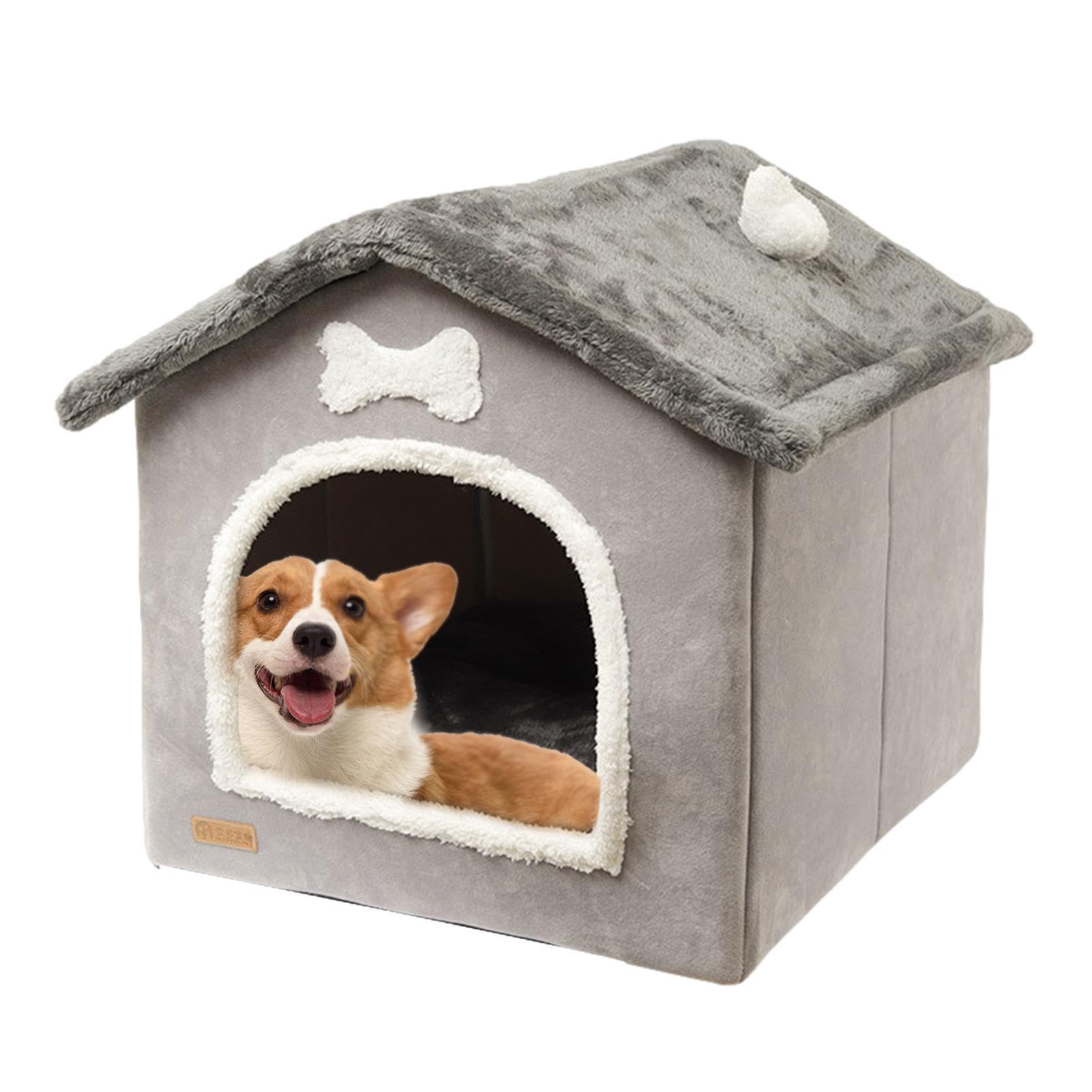 Cuccia pieghevole per cani – Cuccia pieghevole chiusa, cuccia per cani di piccola taglia | Cani e gatti e grandi, caldo invernale, cuccioli, prodotti per divano | Cuccia per gatti in peluche con cuscino rimovibile adatto per cani e gatti di piccola e medi