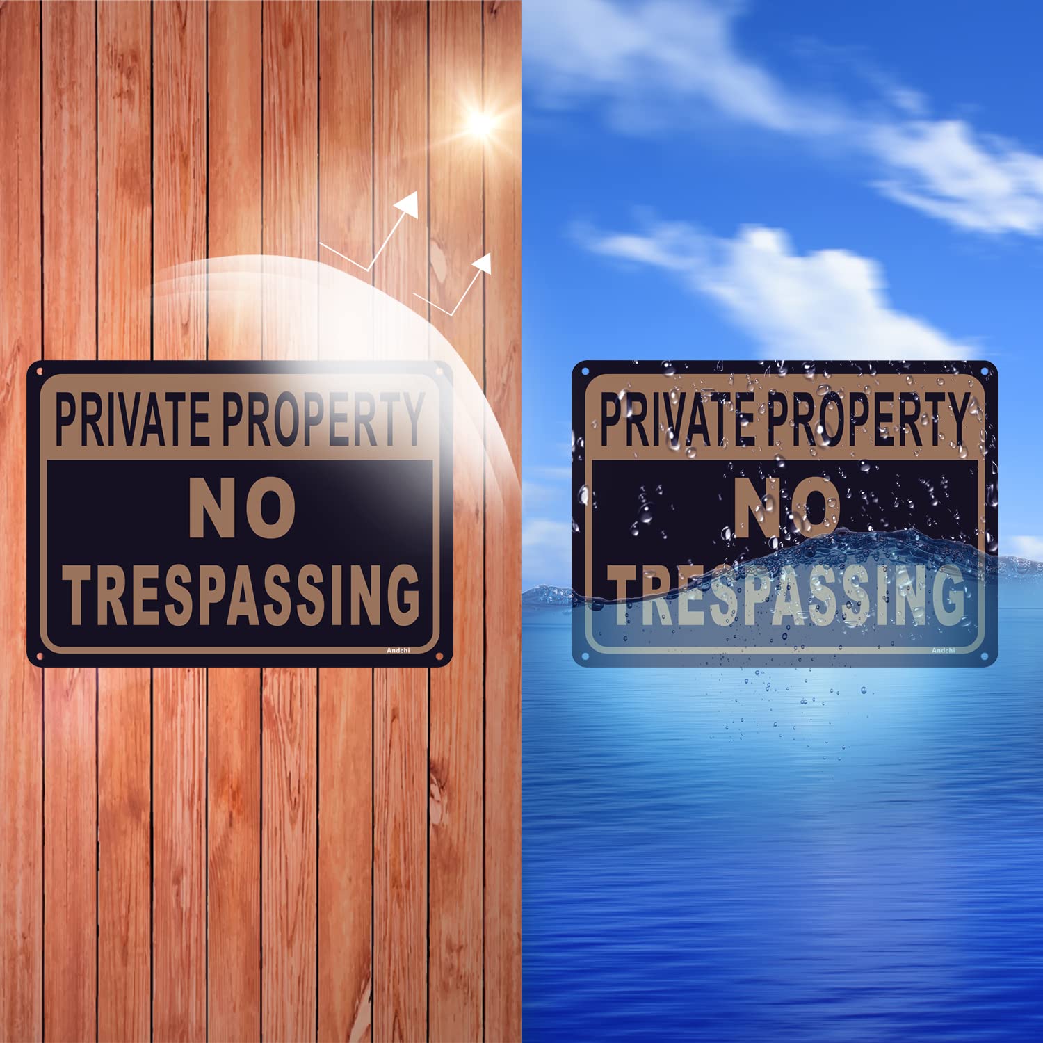 aspire Private Property No Trespassing Sign for Home House And Business, Struttura in Alluminio, per Interni ed Esterni, No Trespassing/1pcs, 7 W x 10 L