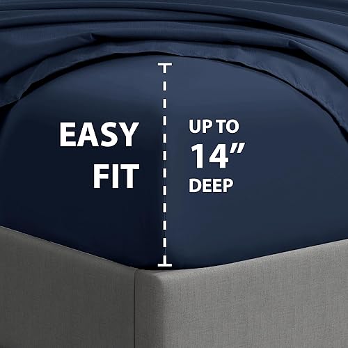 Miniatura 3 de Cathay Home 90GSM set de sábanas sólidas, California King, color negro.