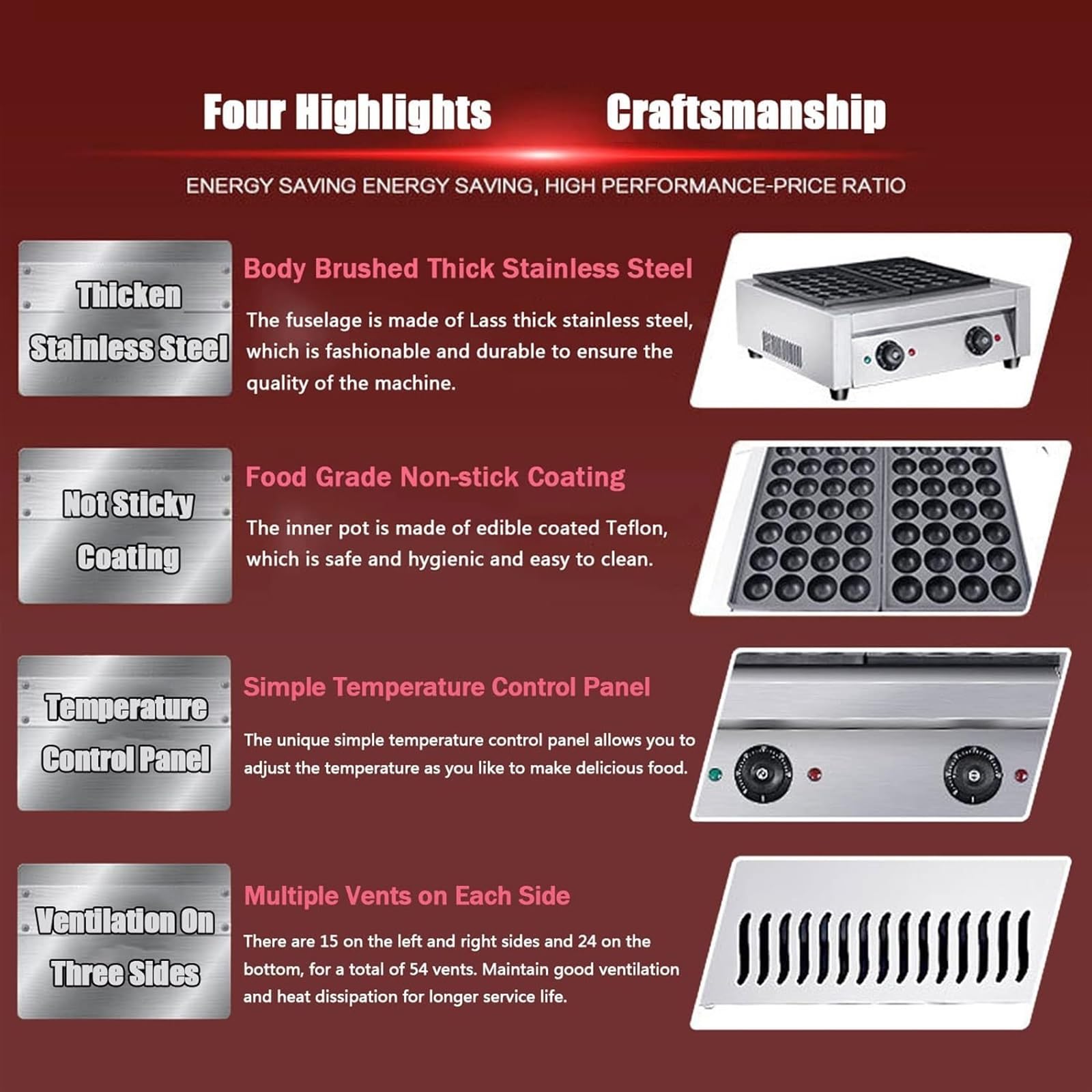 Machine à Takoyaki électrique, poêle à Boules de Poulpe Takoyaki, Takoyaki antiadhésif pour Griller, poêle à Frire, Plaque de Cuisson, Machine à Takoyaki (Aluminum Style1)