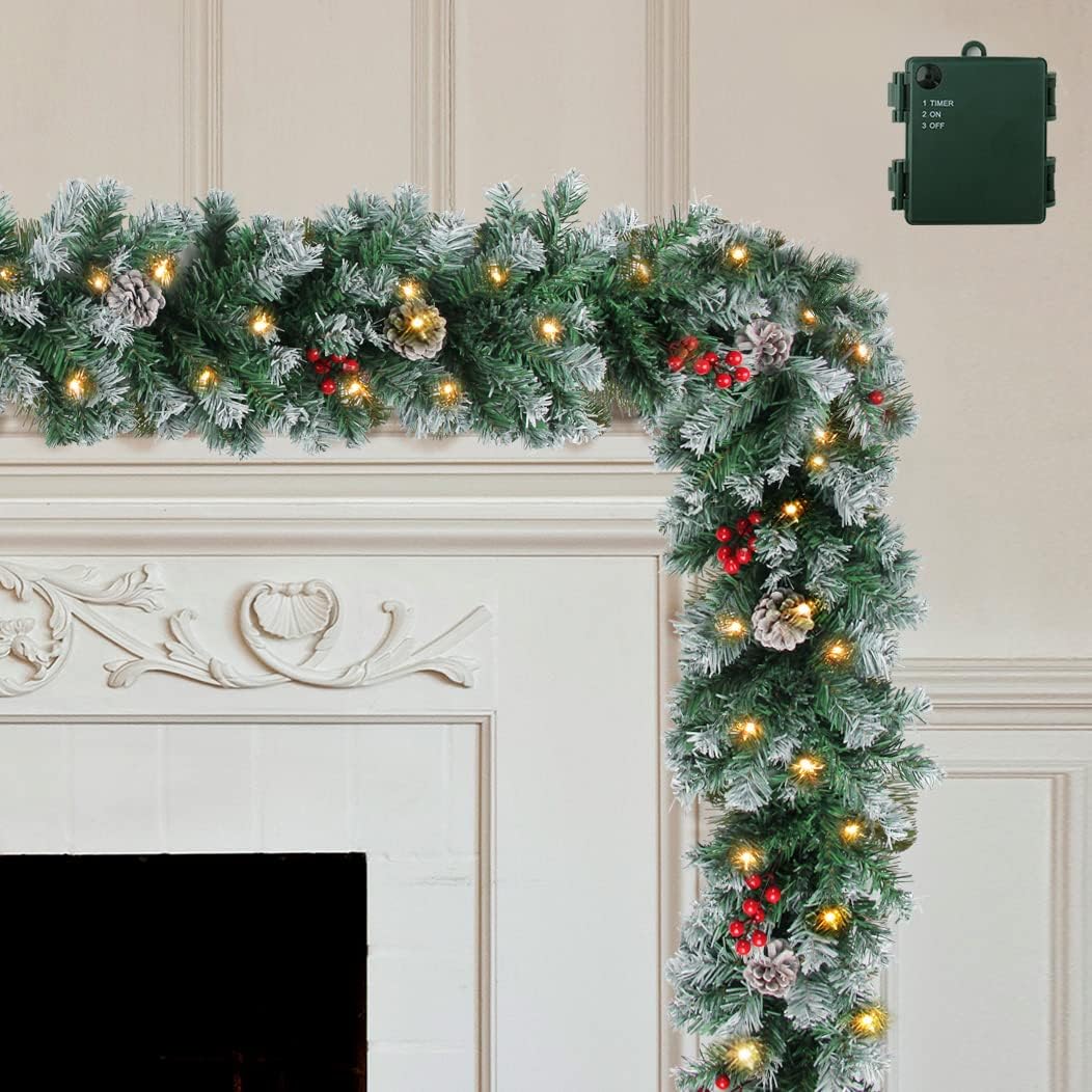 Christmas Garland with Timer Prelit Xmas Garlands with Lights