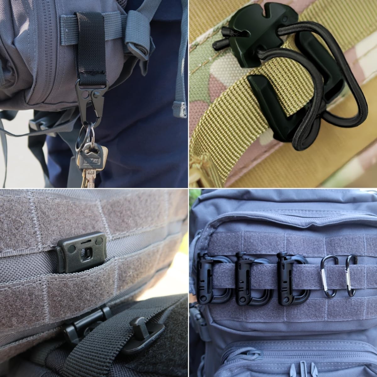 Molle Bag Lot de 3 sacs banane tactiques avec 12 accessoires multifonctionnels Sac banane compact Sac banane EDC pour le camping cyclisme entraînement