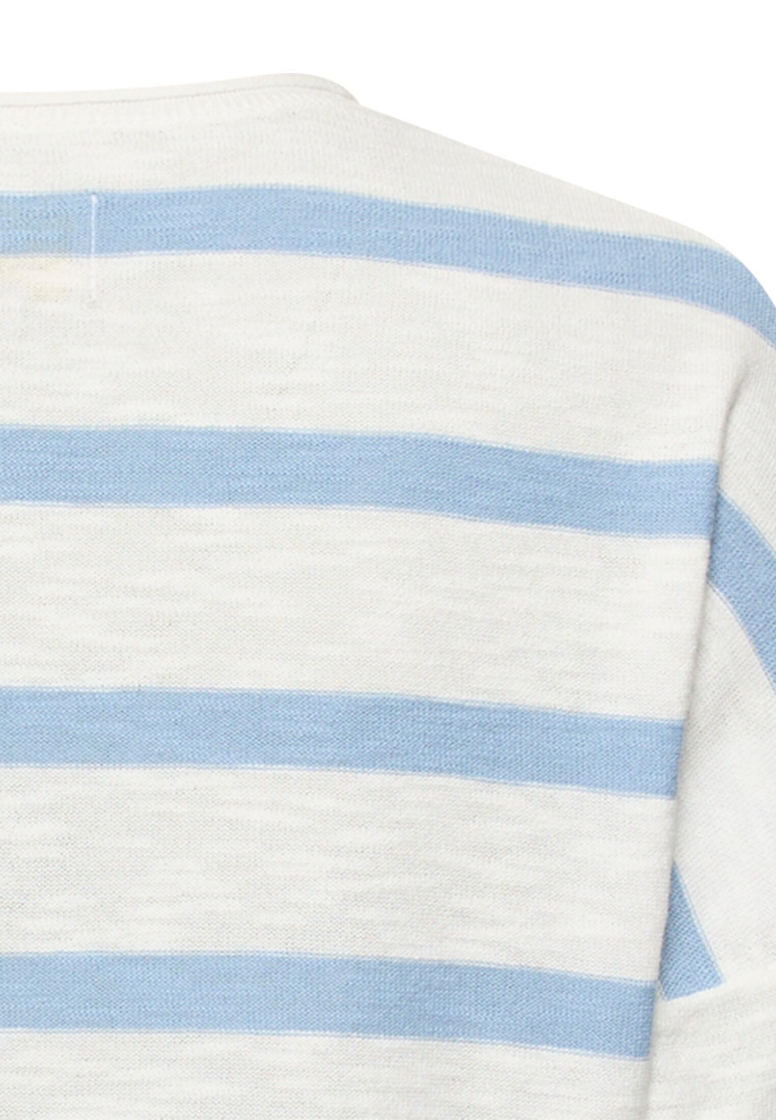 camel active Damen Leichter Strickpullover | Gestreifter leichter Strickpullover mit Brusttasche und 3/4-Arm aus reiner Baumwolle - atmungsaktiv und pflegeleicht
