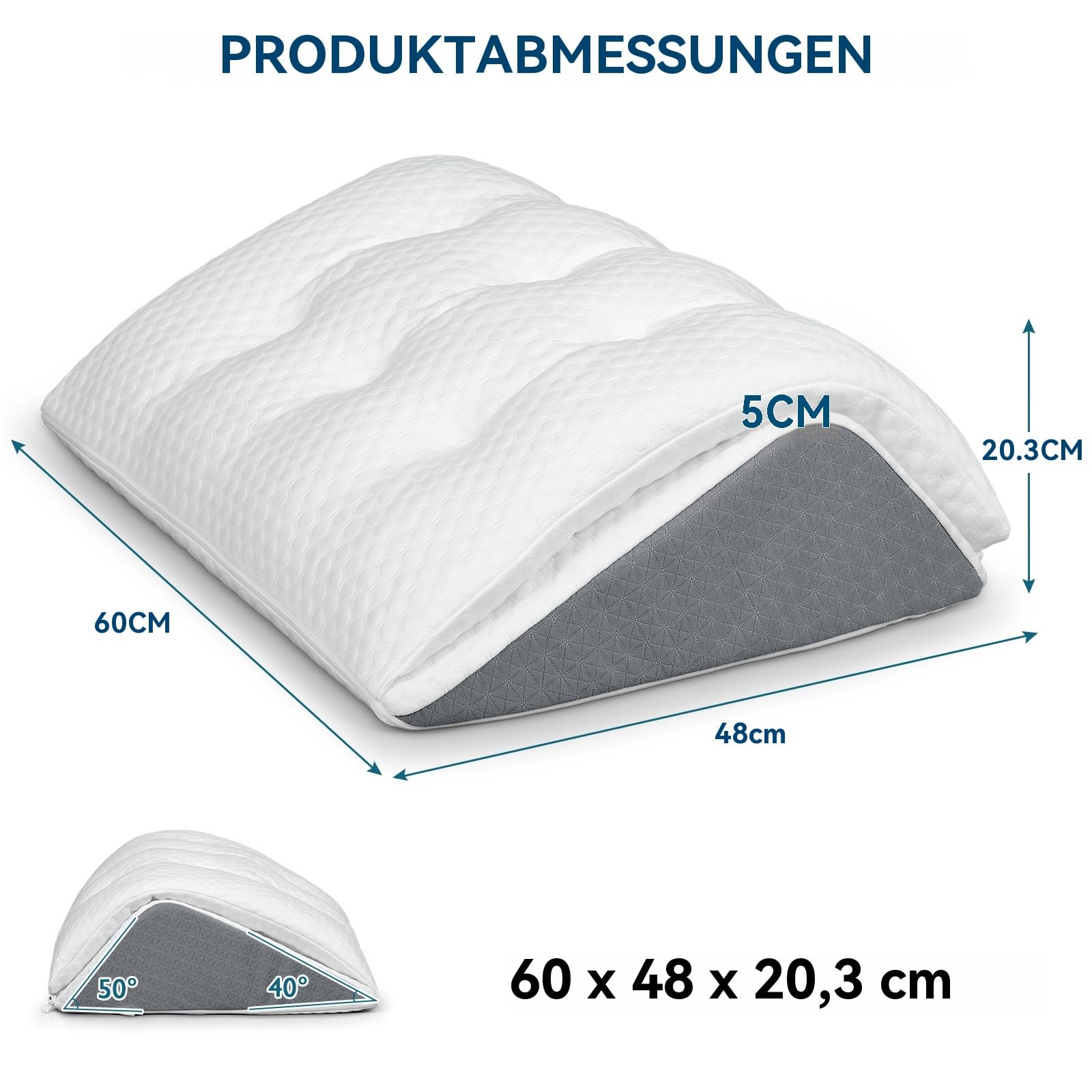 Shinnwa Memory Schaum Venenkissen, Umwandelbares Kniekissen zum Rückenschlafen, Dual-Layer Design Beinkissen für Beine nach der Operation, Kniestütze, Beinerhöhung