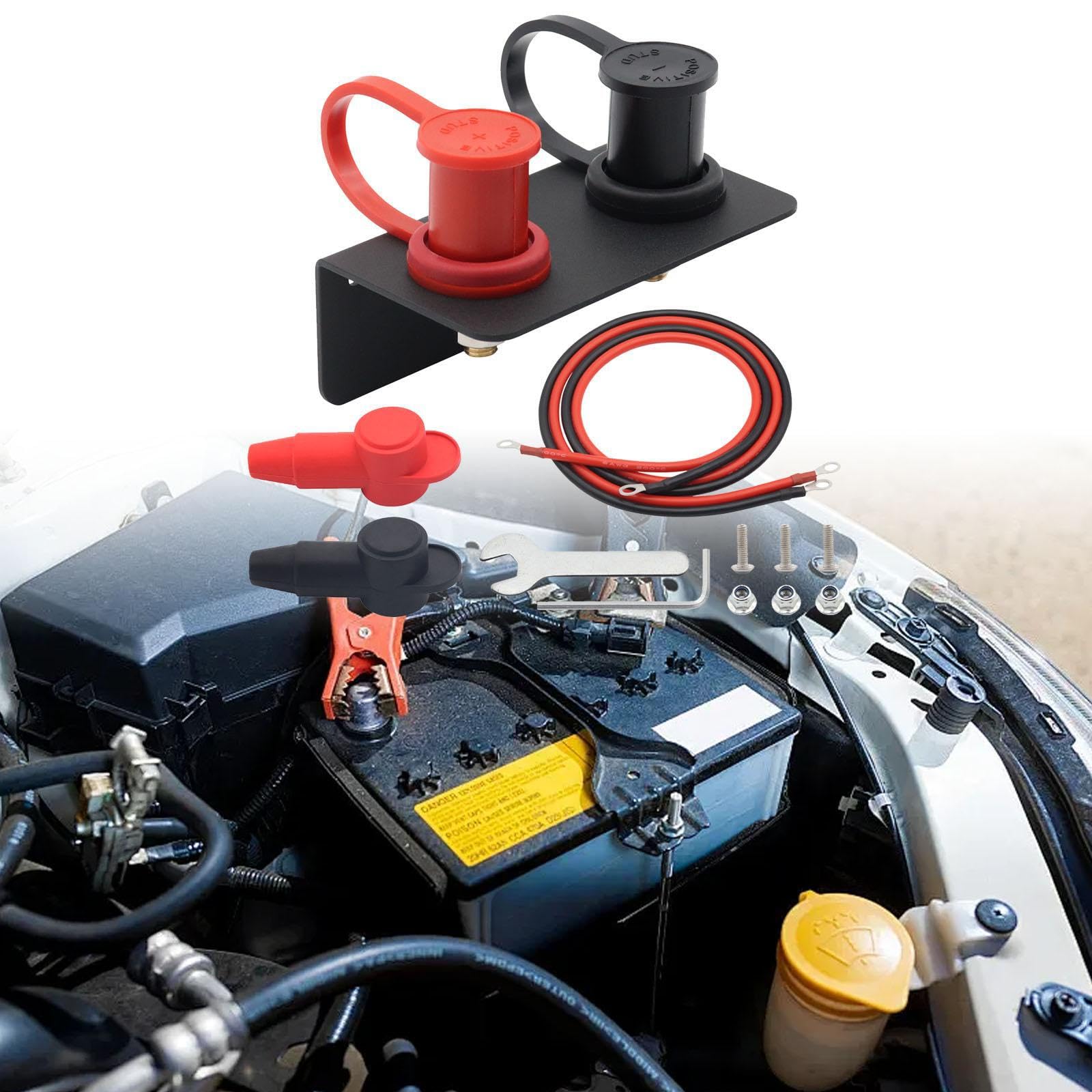 Set di morsetti per caricabatterie innovativi con cavi, terminali per batteria remoti impermeabili da 250 A, accessori efficienti per l'avviamento