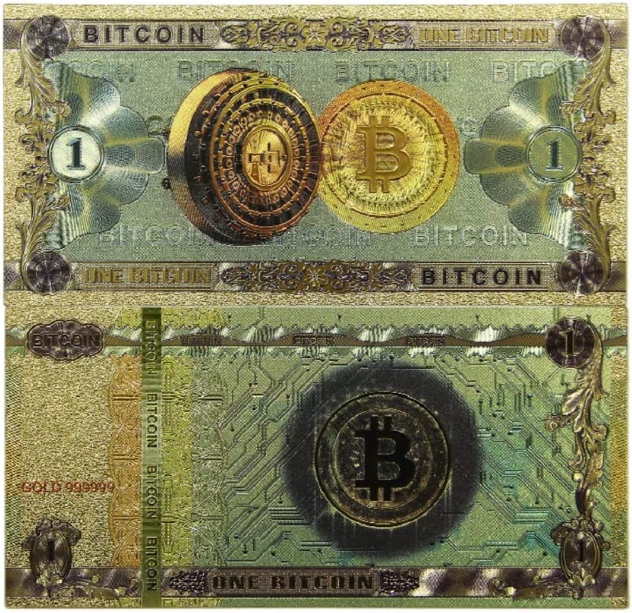 Amazon | ビットコイン紙幣ブックマーク金箔ドル紙幣紙幣BTCイミテーション紙幣-5枚入り | 紙幣・コインカウンター | 文房具・オフィス用品
