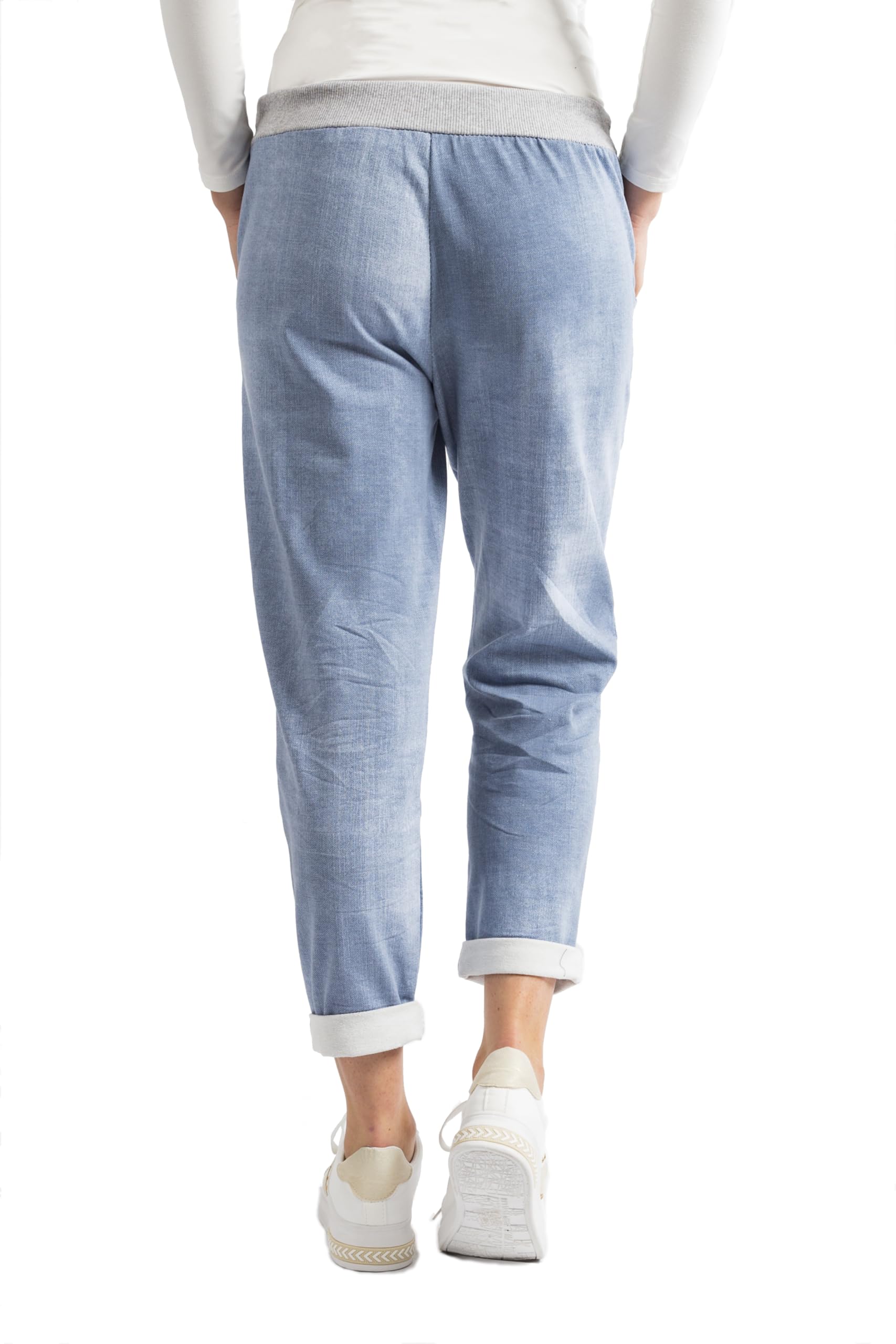 Damen Jogginghose, Bequeme Sweatpants im Boyfriend-Style, Weiche Baumwollmischung, Größen 36 bis 46 Freizeit und Sporthose