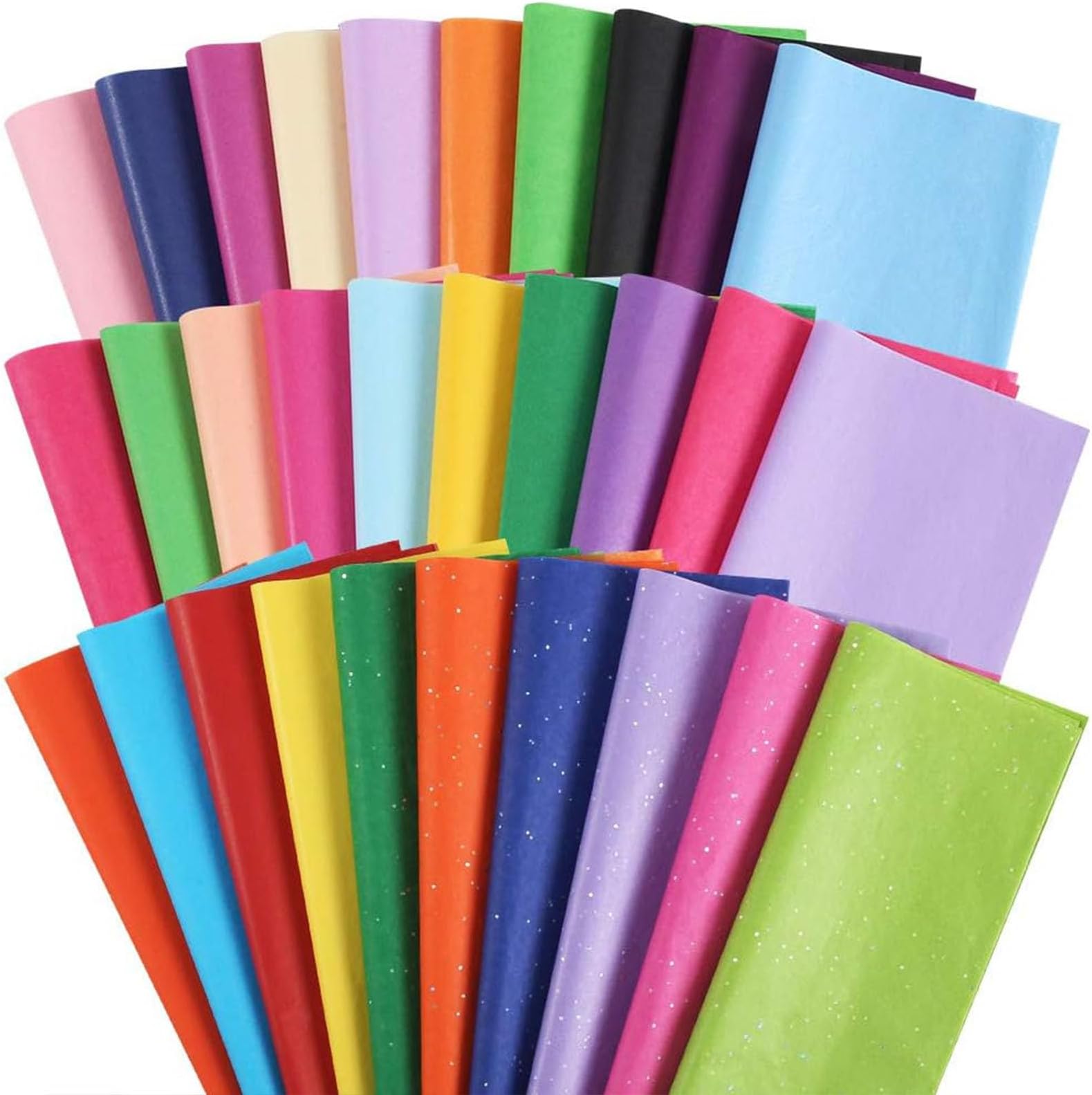 3 otters Tissue Paper, 150Sheets 19x13 inches Bleeding Gift Wrap Bulk Premium Quality Tissue Gift Wrapping Paper Crafts for kids, 30 Colors