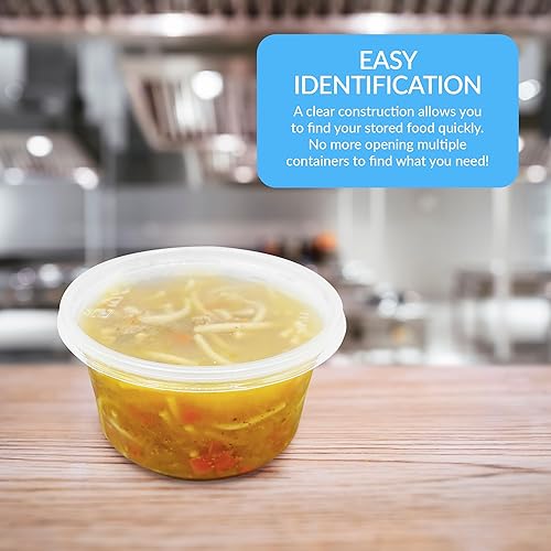 Miniatura 3 de Reli. Contenedores de delicatessen con tapas (50 juegos), 12 onzas, recipientes de plástico con tapas de 12 onzas, recipientes transparentes para